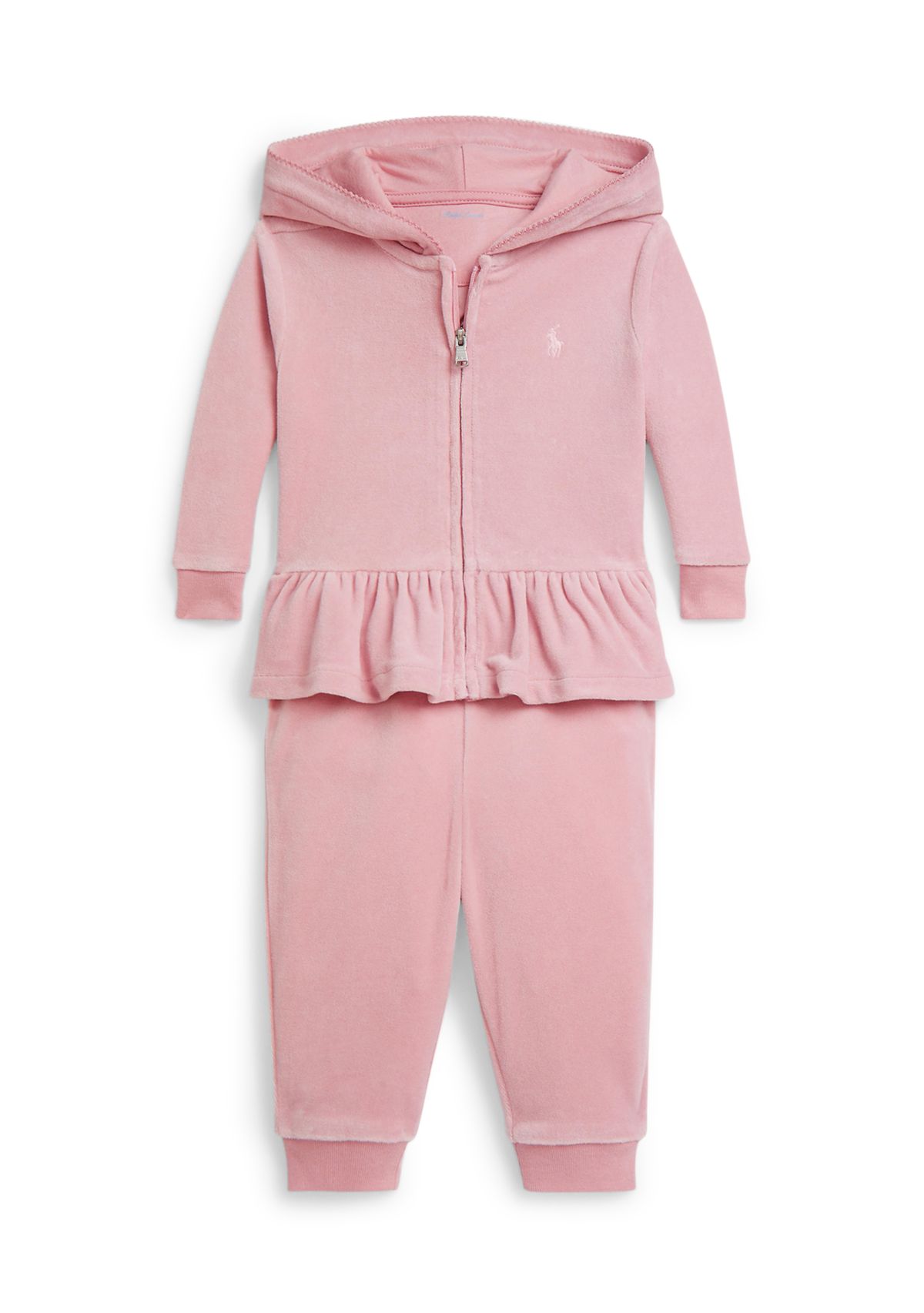 Baby Girls Velour Hoodie & Jogger Pants Set
