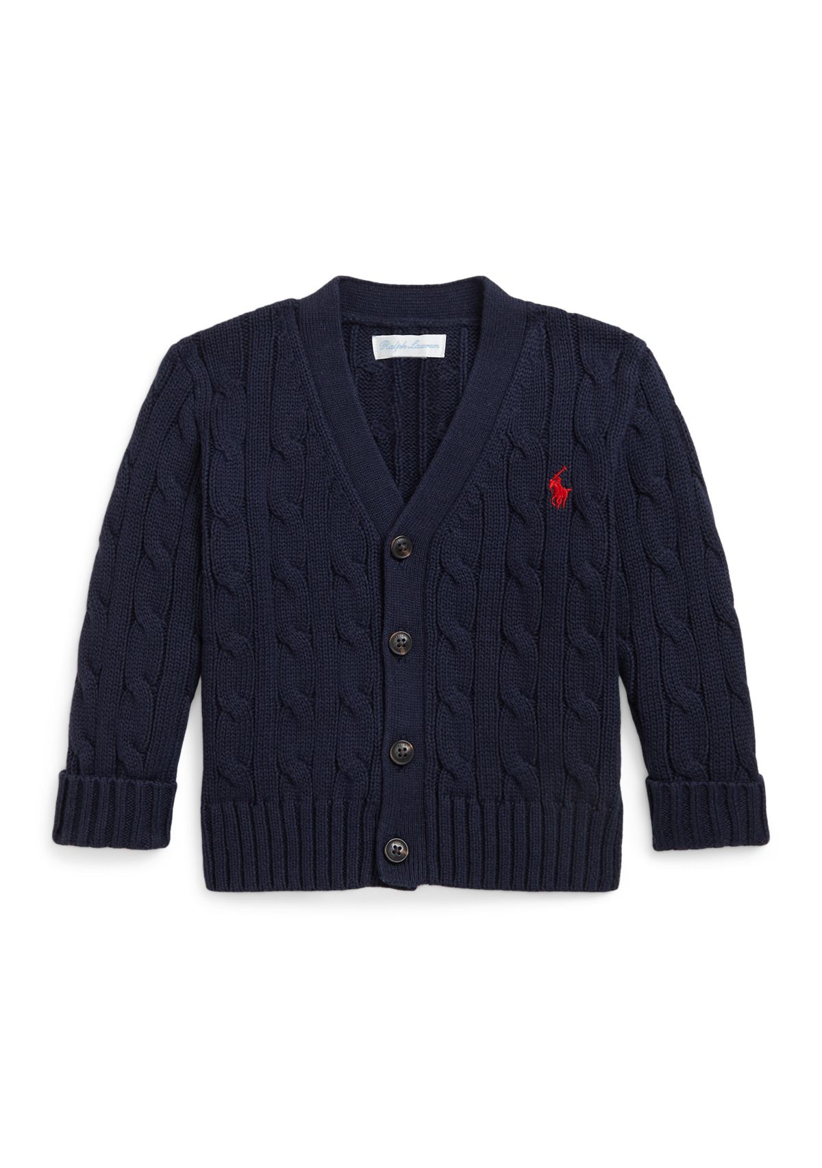 Baby Boys Cable-Knit Cotton V-Neck Cardigan