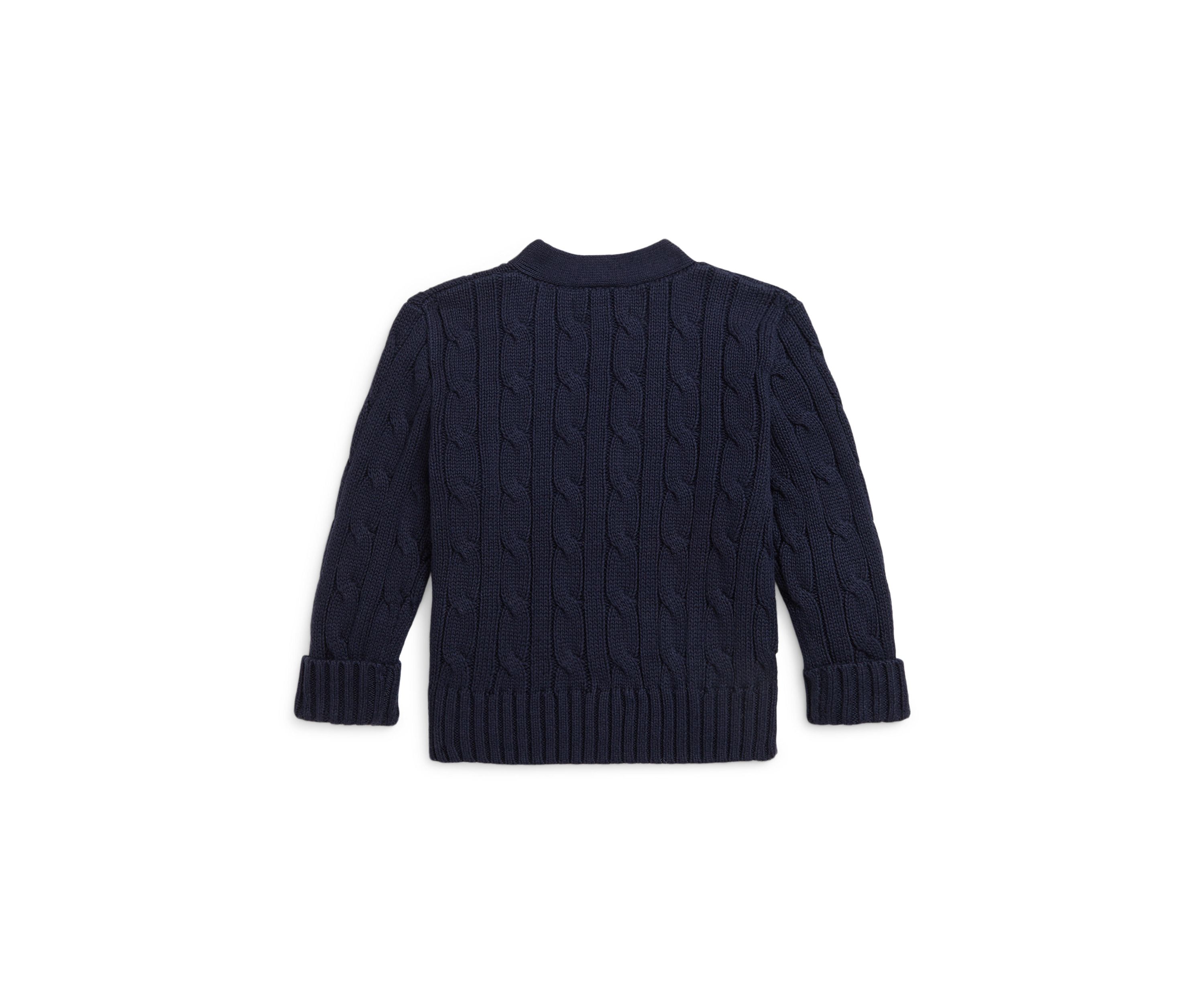 Baby Boys Cable-Knit Cotton V-Neck Cardigan