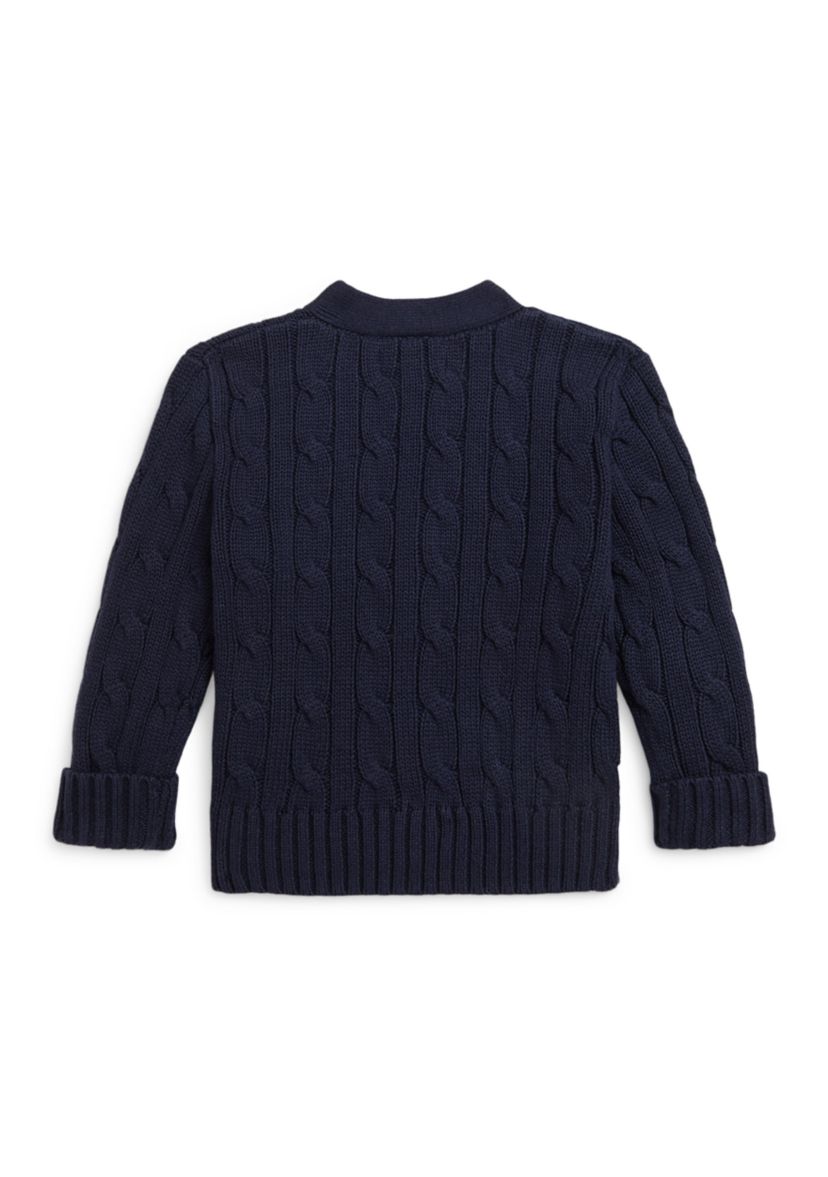 Baby Boys Cable-Knit Cotton V-Neck Cardigan