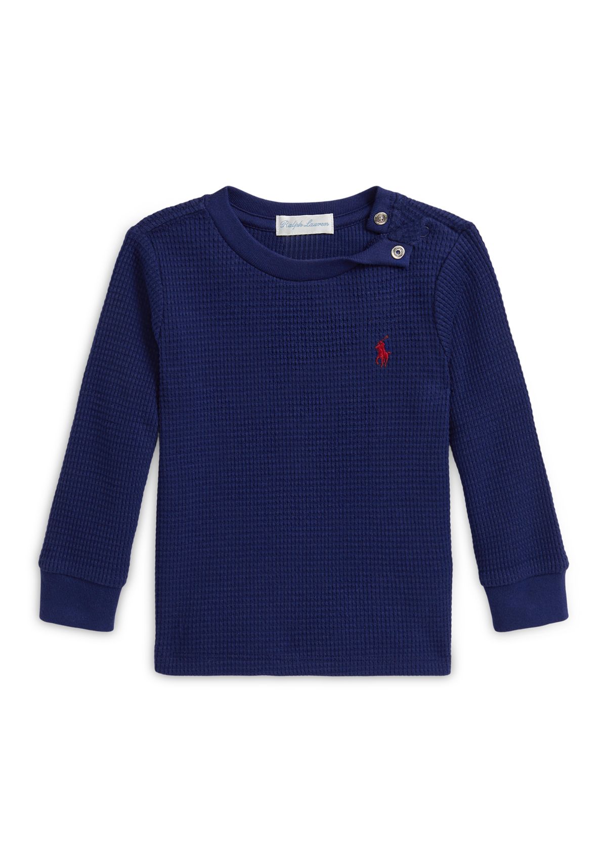 Baby Boys Waffle-Knit Cotton Long-Sleeve T-Shirt