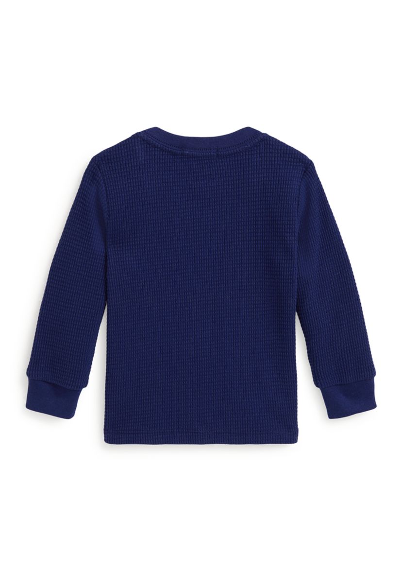 Baby Boys Waffle-Knit Cotton Long-Sleeve T-Shirt