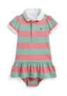 Baby Girl Striped Cotton Rugby Dress and Bloomer