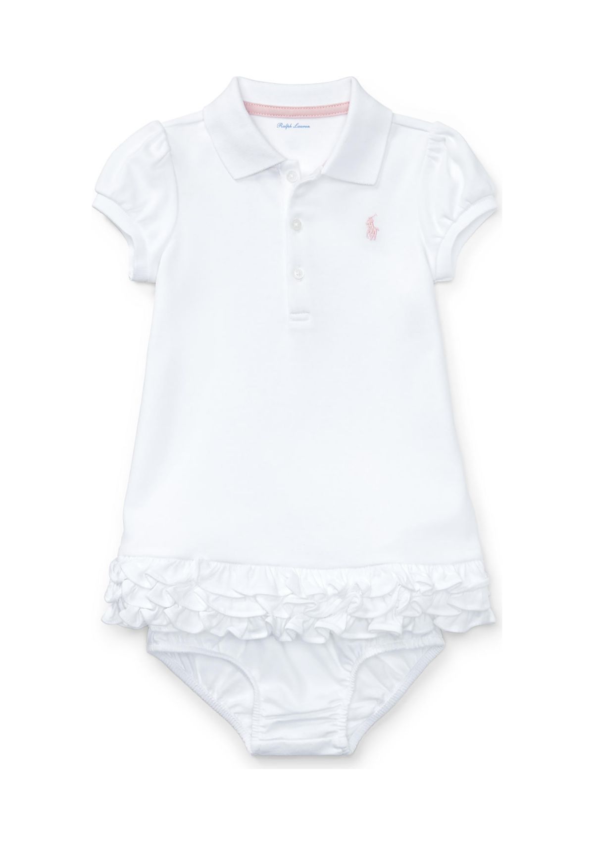 Baby Girls Ruffled Polo Dress & Bloomer
