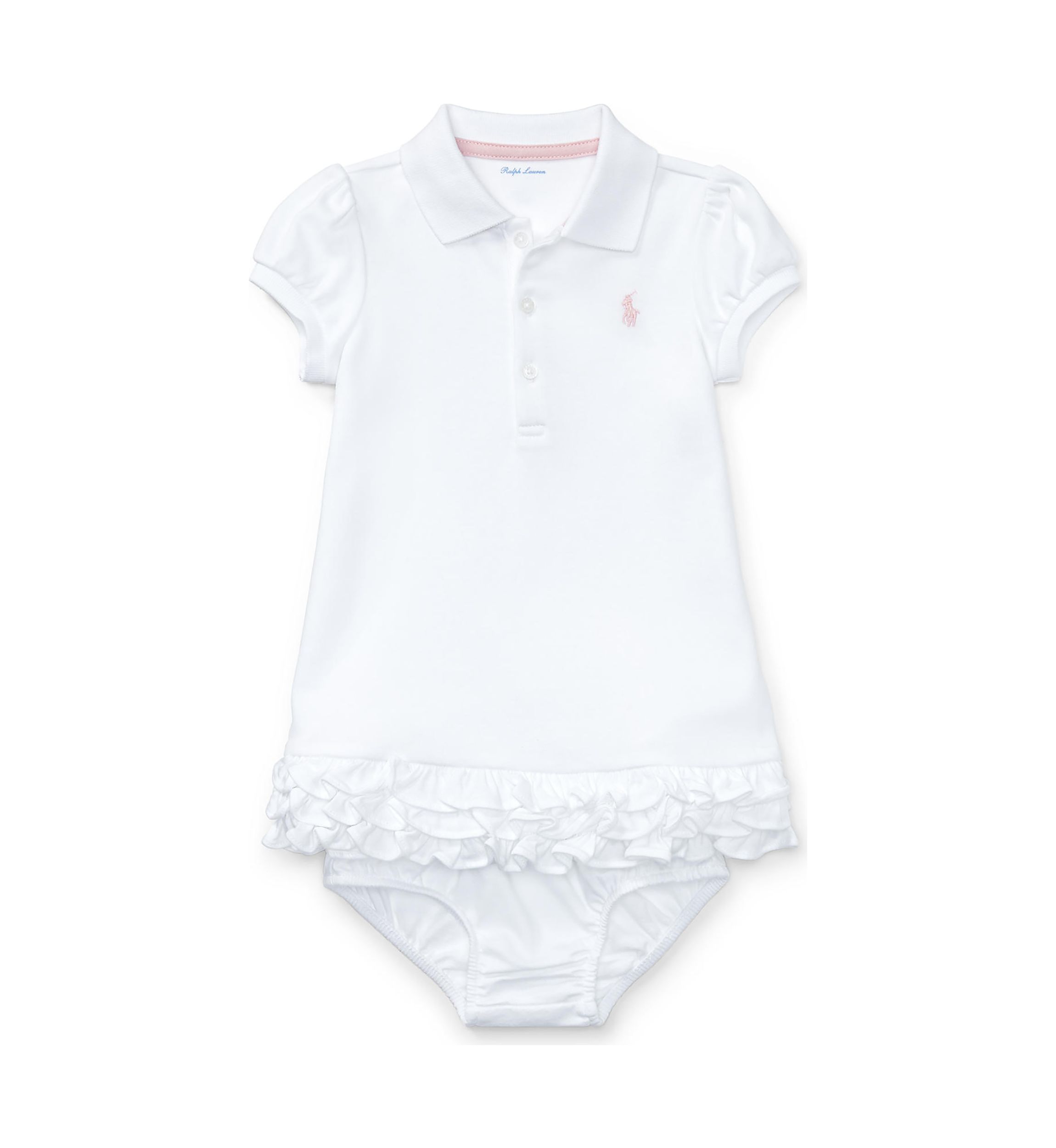 Baby Girls Ruffled Polo Dress & Bloomer