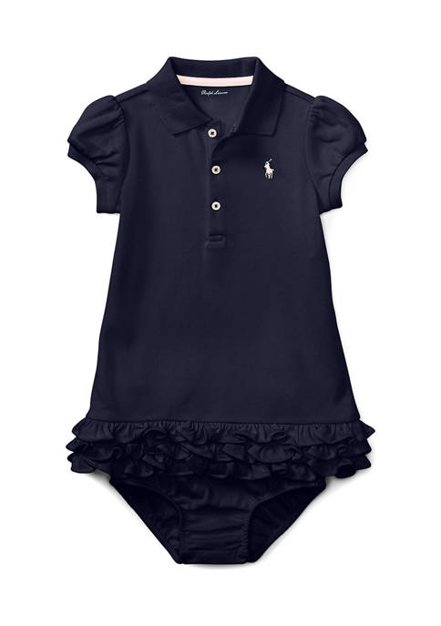 2-Piece Ruffled Polo Dress and Bloomer Set