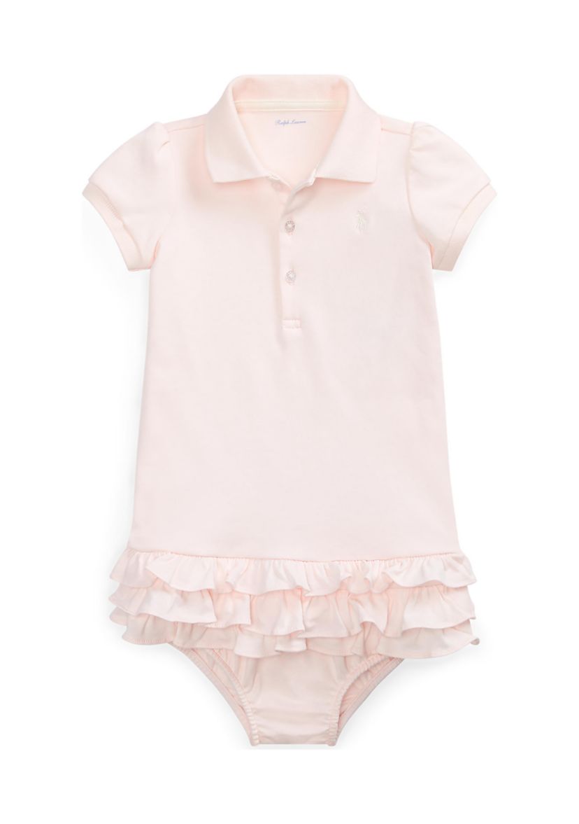 Baby Girls Ruffled Polo Dress & Bloomer