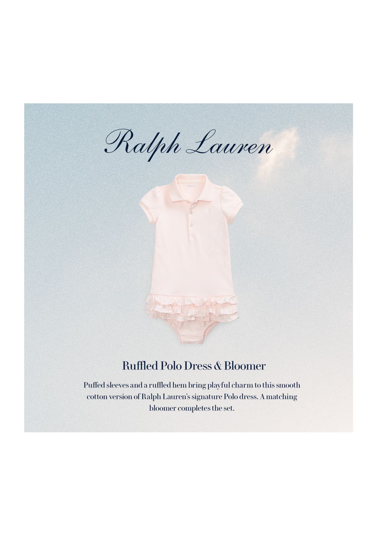 Baby Girls Ruffled Polo Dress & Bloomer