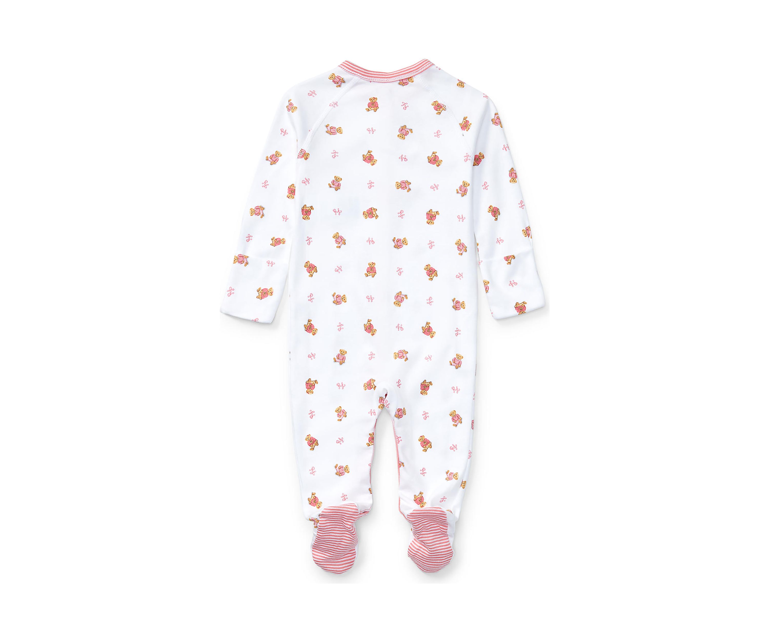 Baby Girls Bear Print Cotton Coverall 