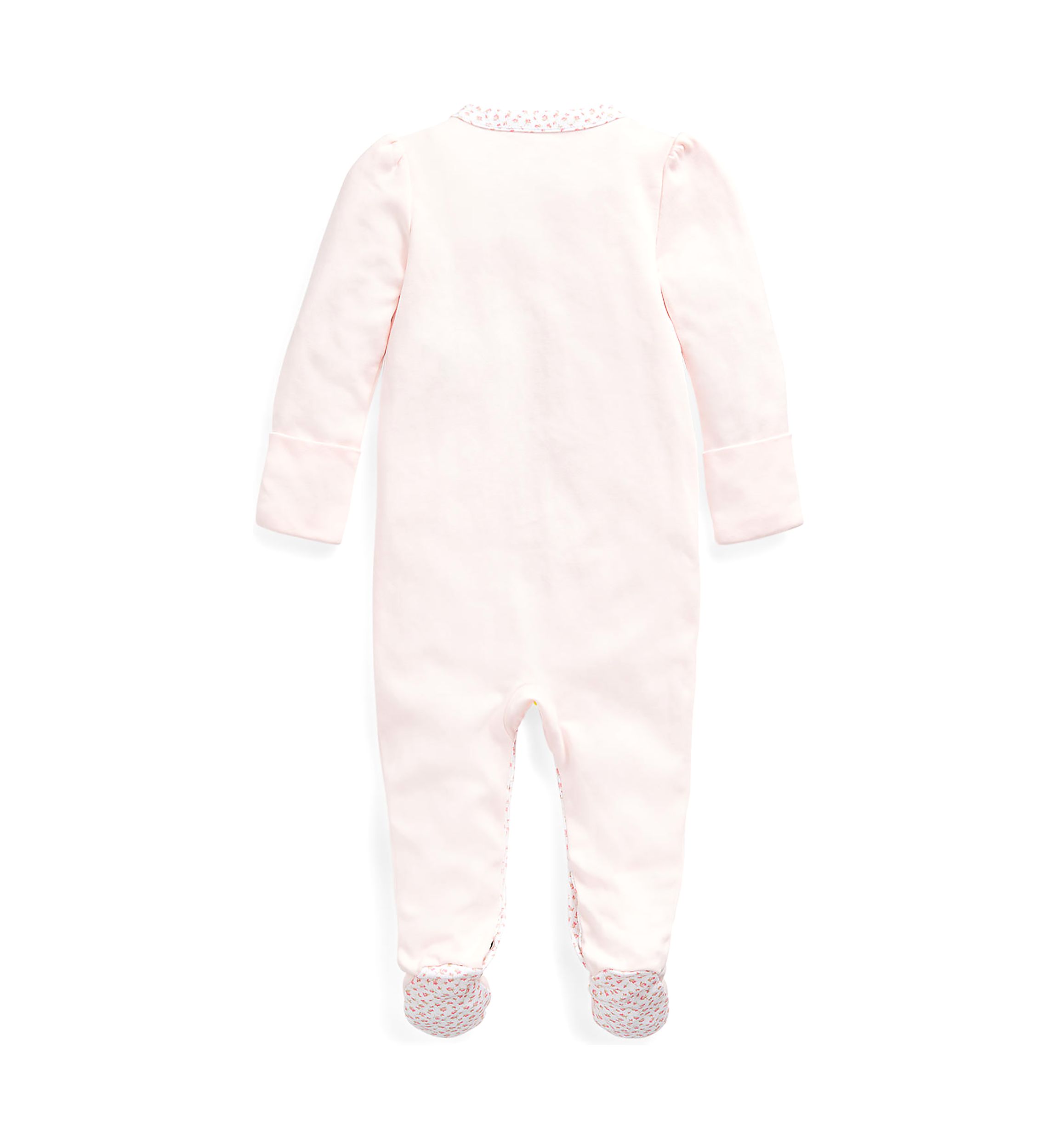 Baby Girls Floral Trim Cotton Coverall
