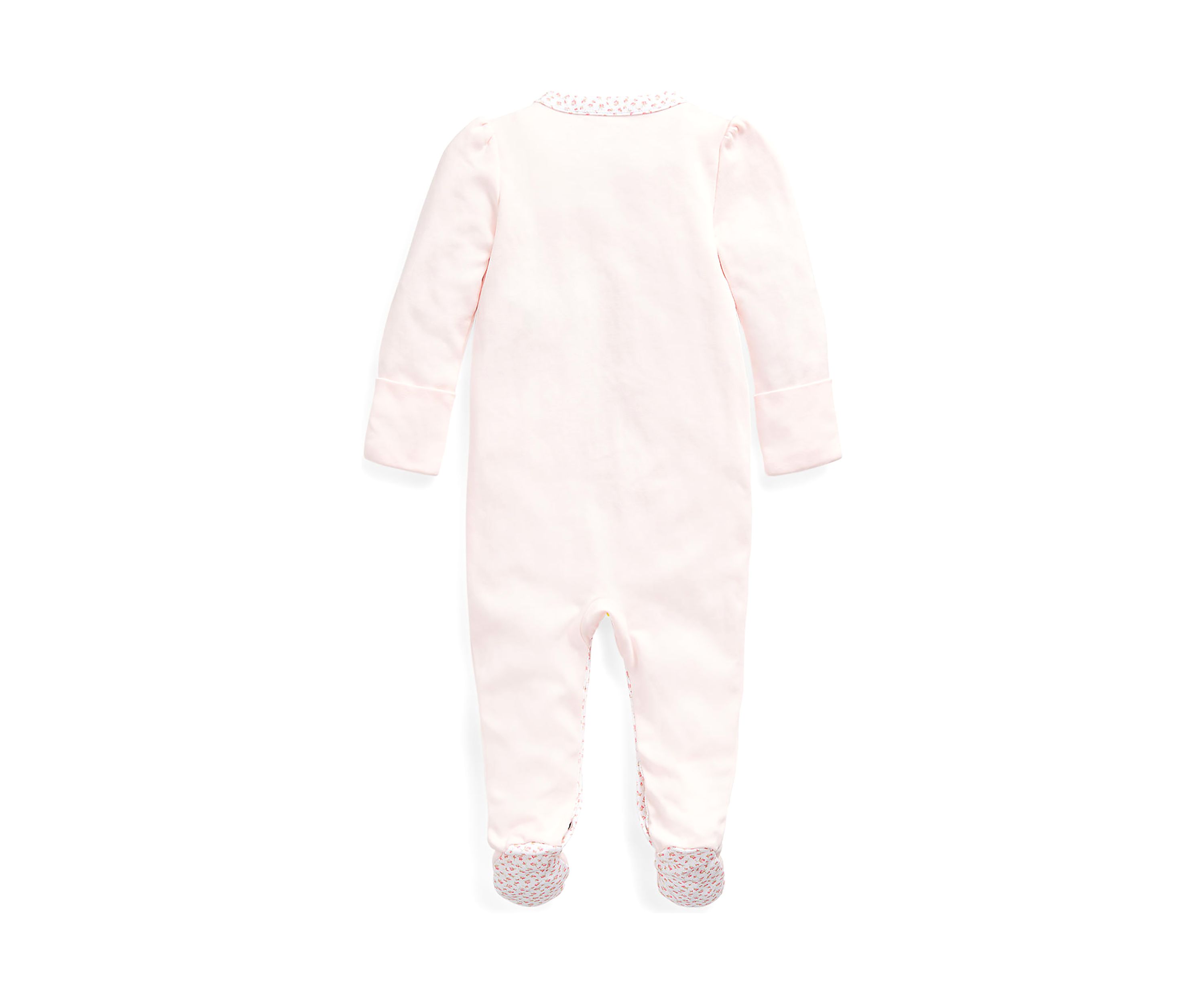Baby Girls Floral Trim Cotton Coverall