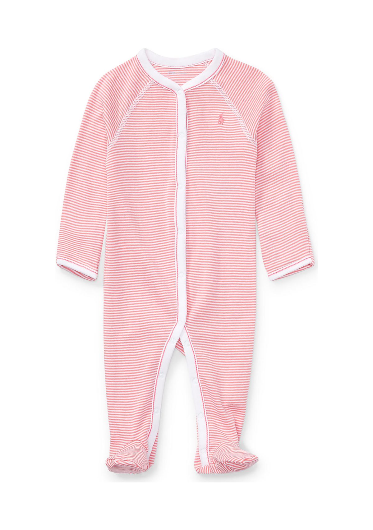 Baby Girls Striped Cotton Coverall