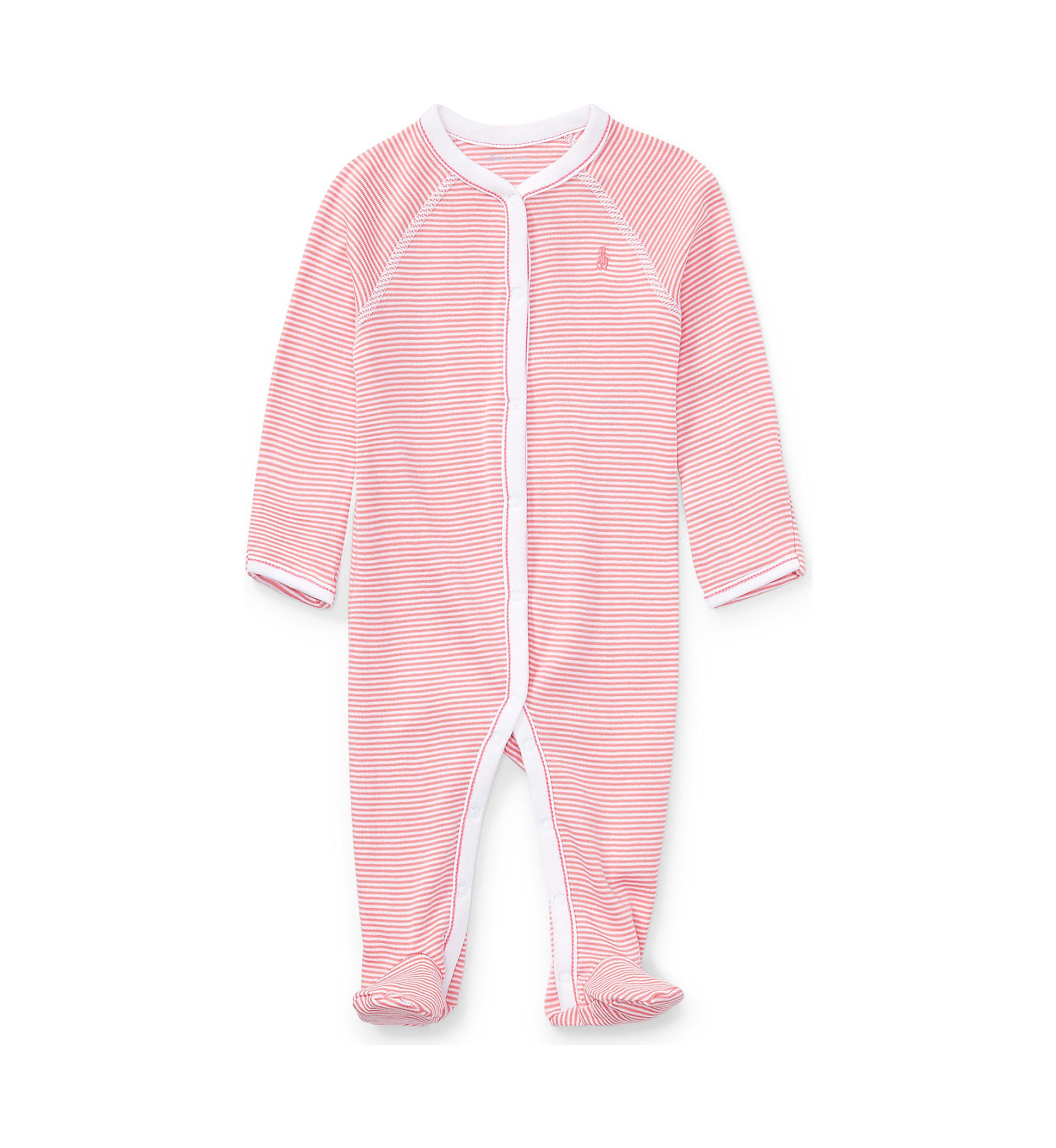 Baby Girls Striped Cotton Coverall