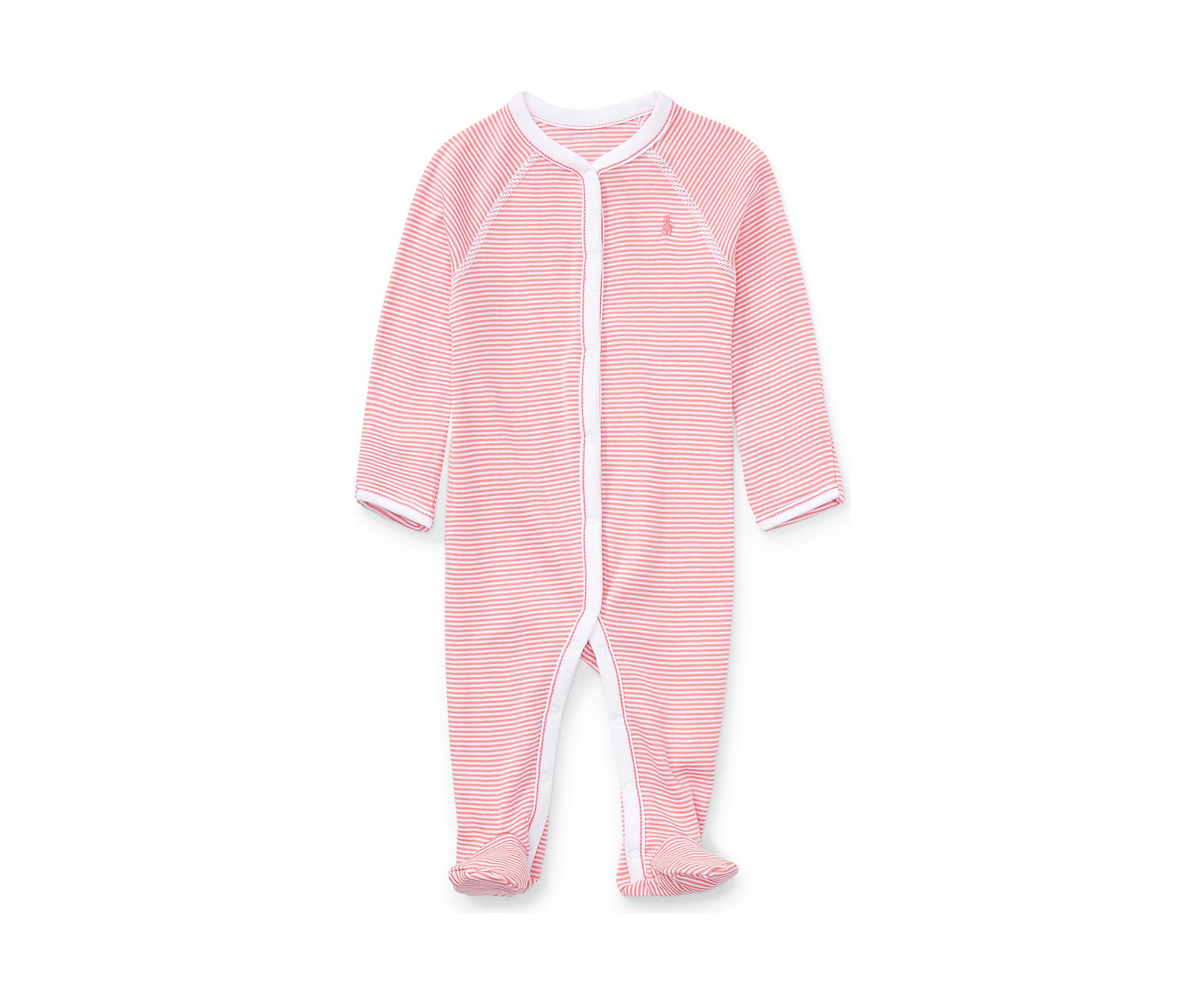 Baby Girls Striped Cotton Coverall
