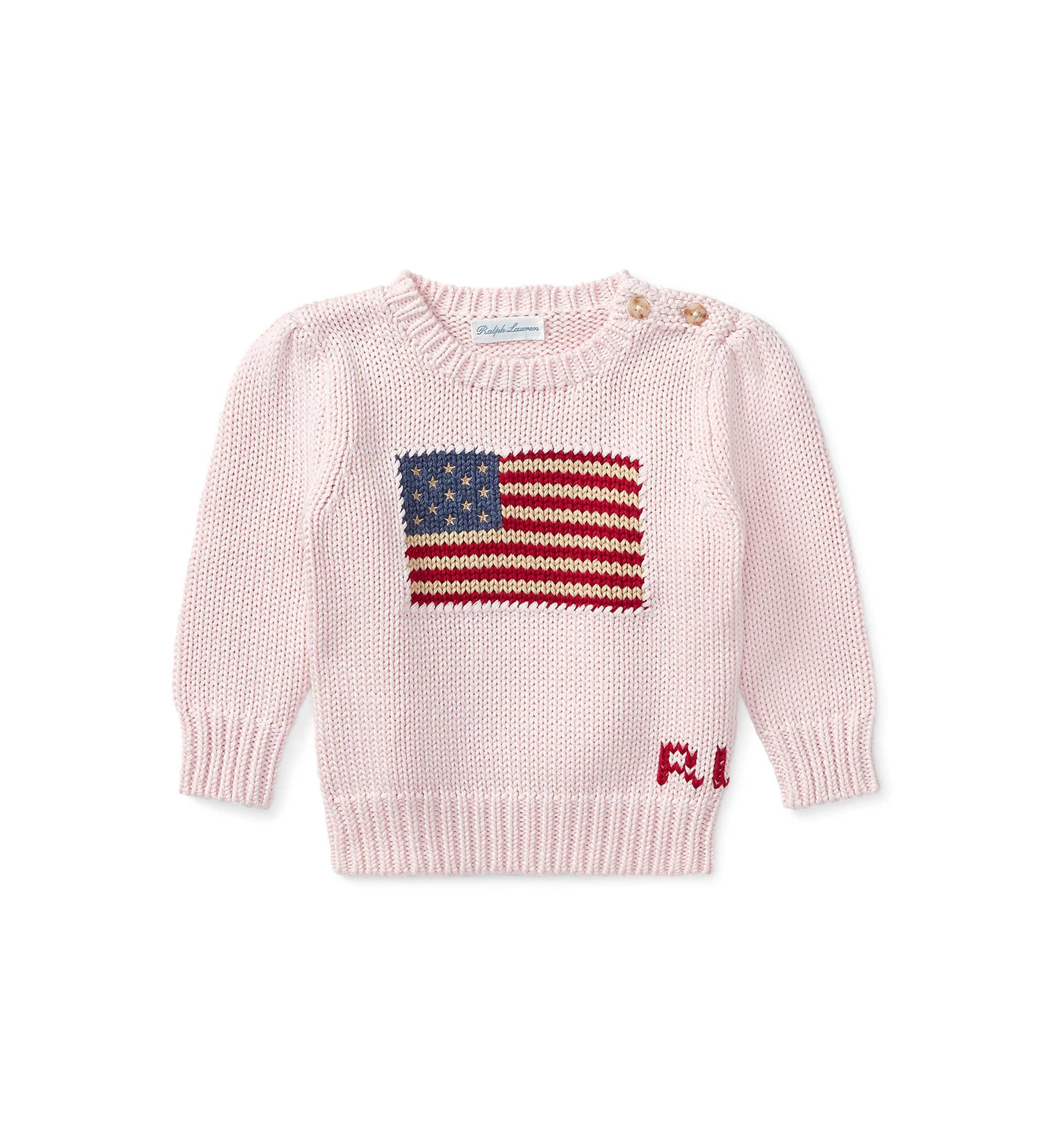 Baby Girls Flag Cotton Sweater