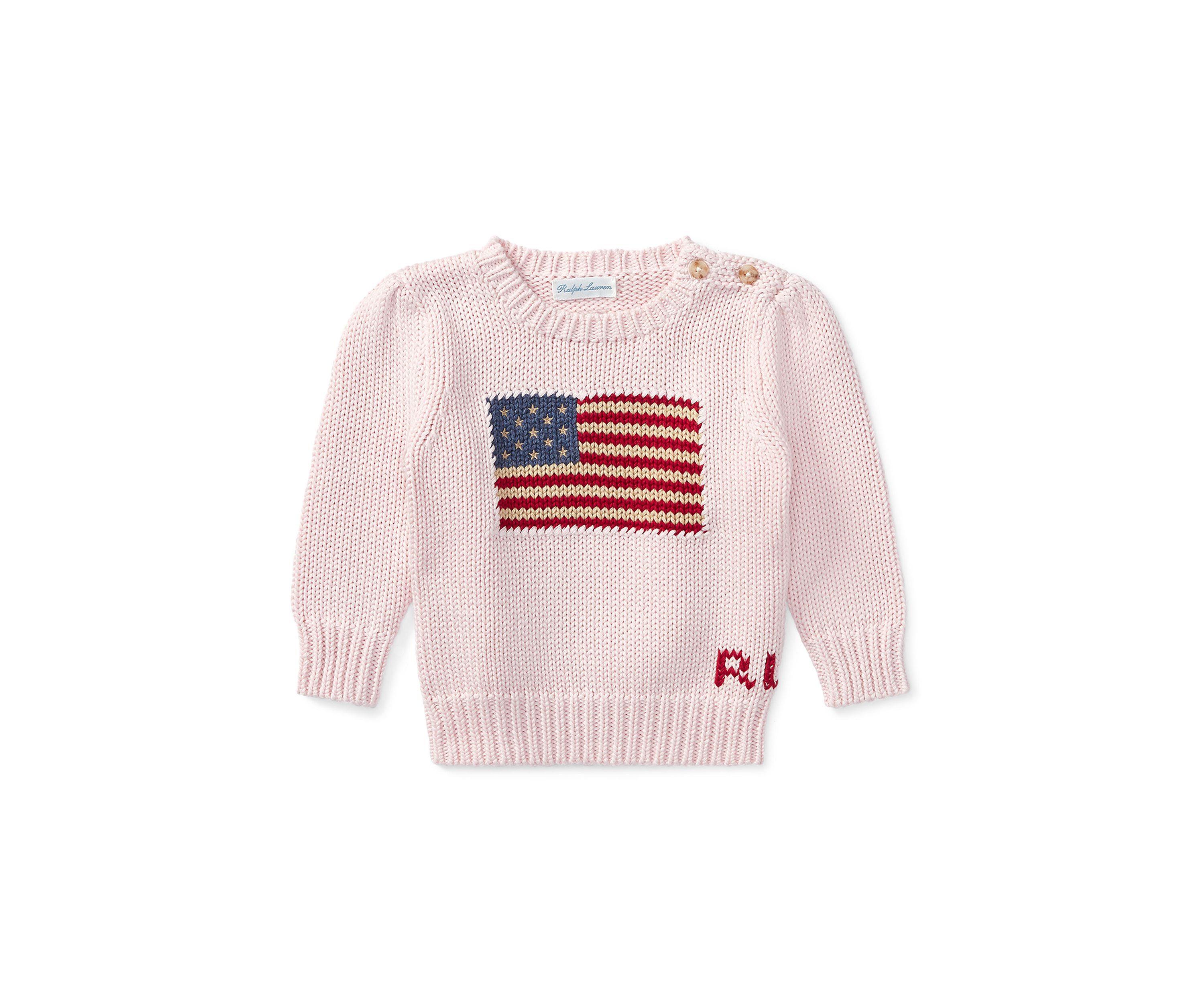 Baby Girls Flag Cotton Sweater