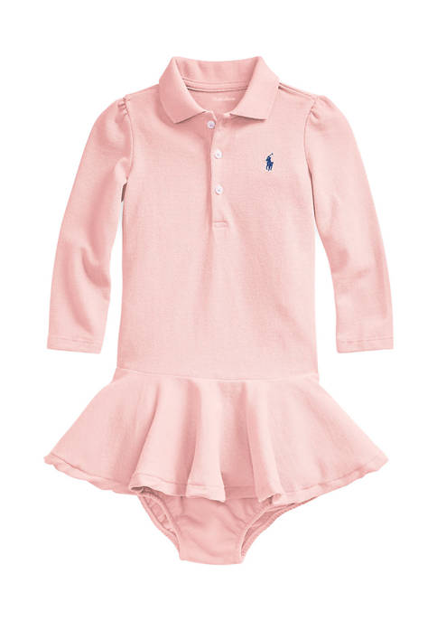 Baby Girls Stretch Cotton Mesh Polo Dress