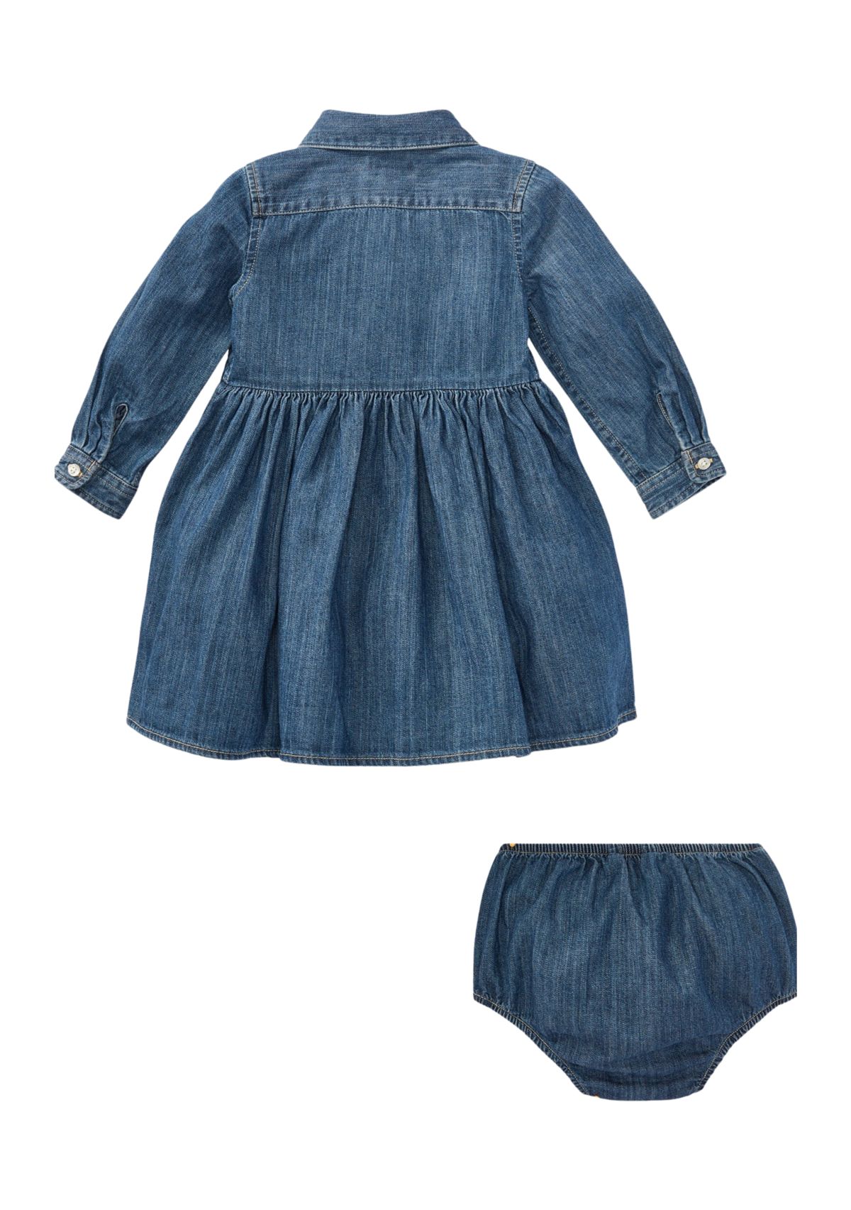 Infant Girls Denim Shirtdress and Bloomer