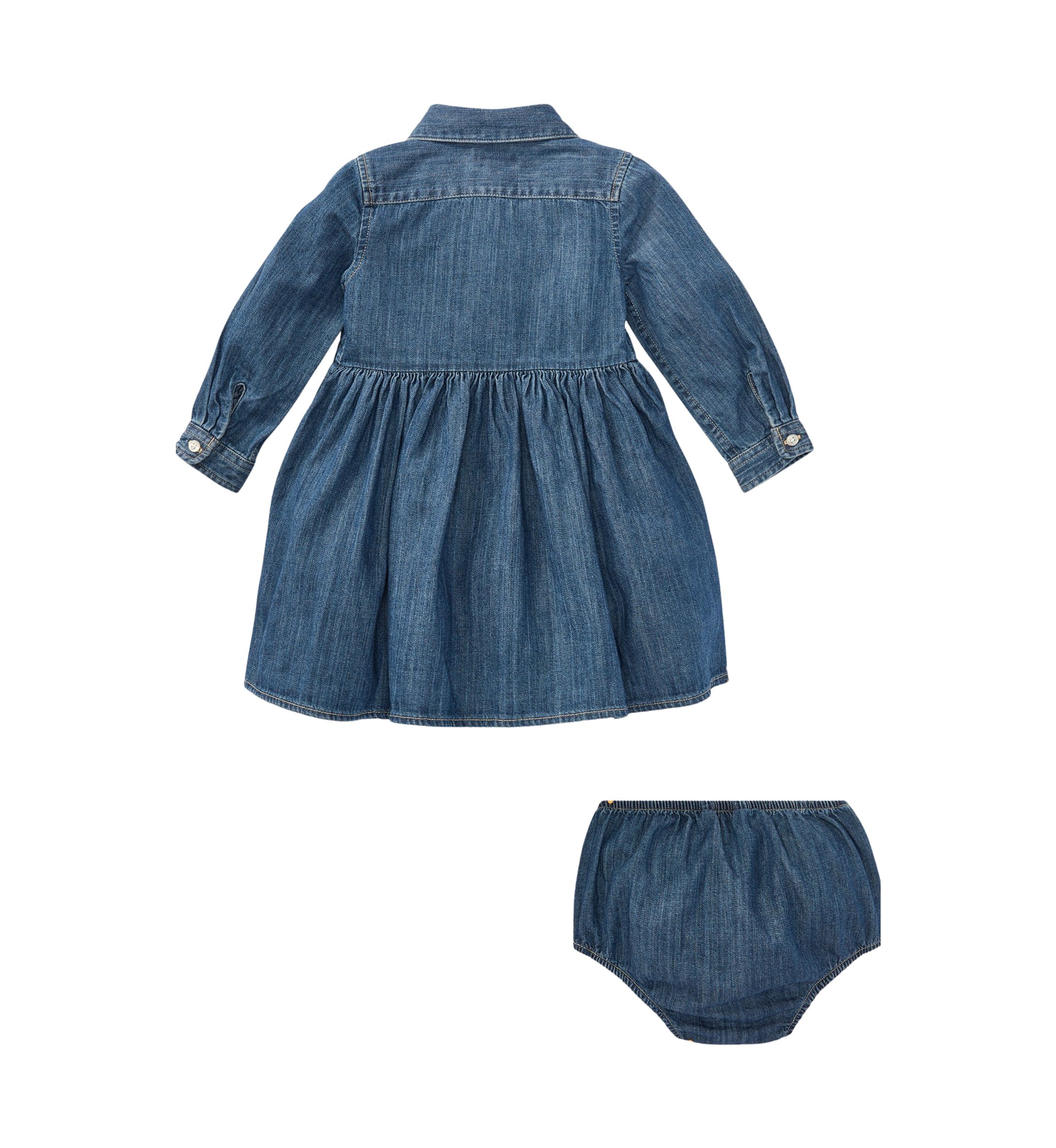 Infant Girls Denim Shirtdress and Bloomer