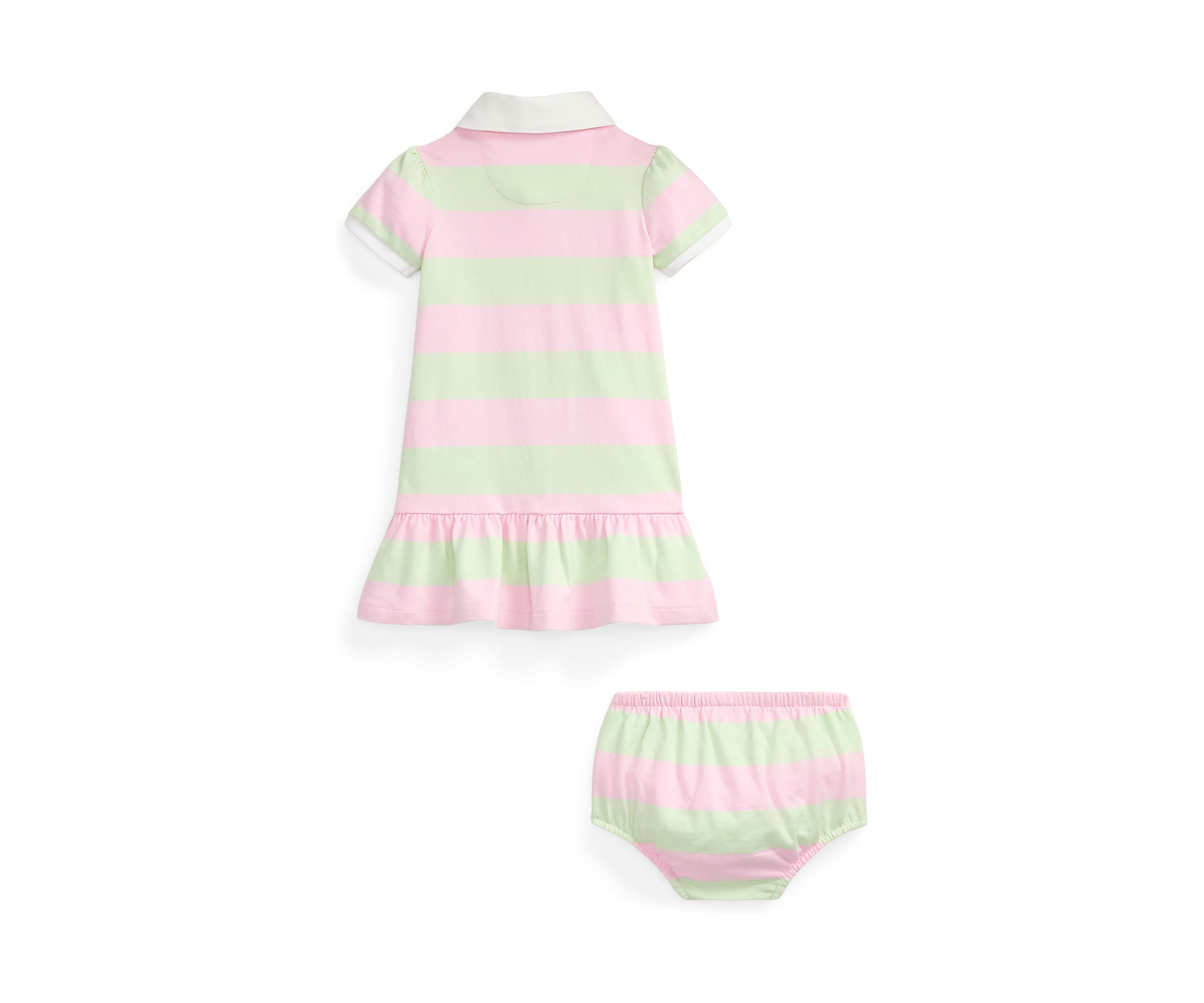 Baby Girls Striped Cotton Rugby Dress & Bloomer