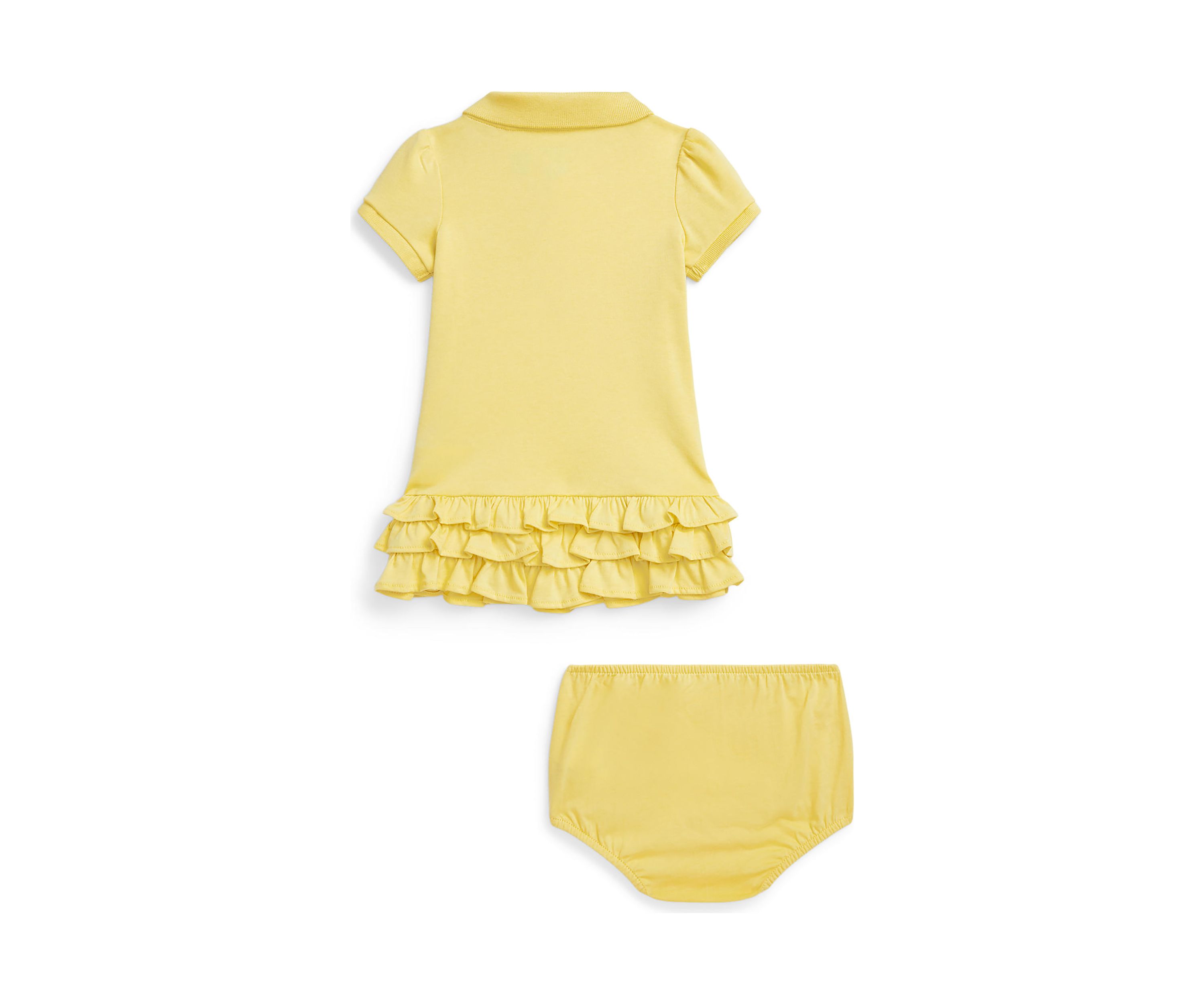 Baby Girls Ruffled Cotton Polo Dress & Bloomer