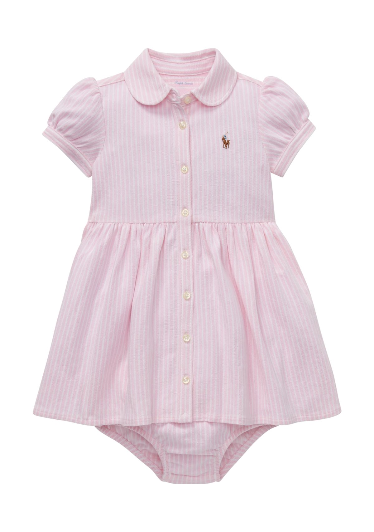 Baby Girls Striped Knit Oxford Dress