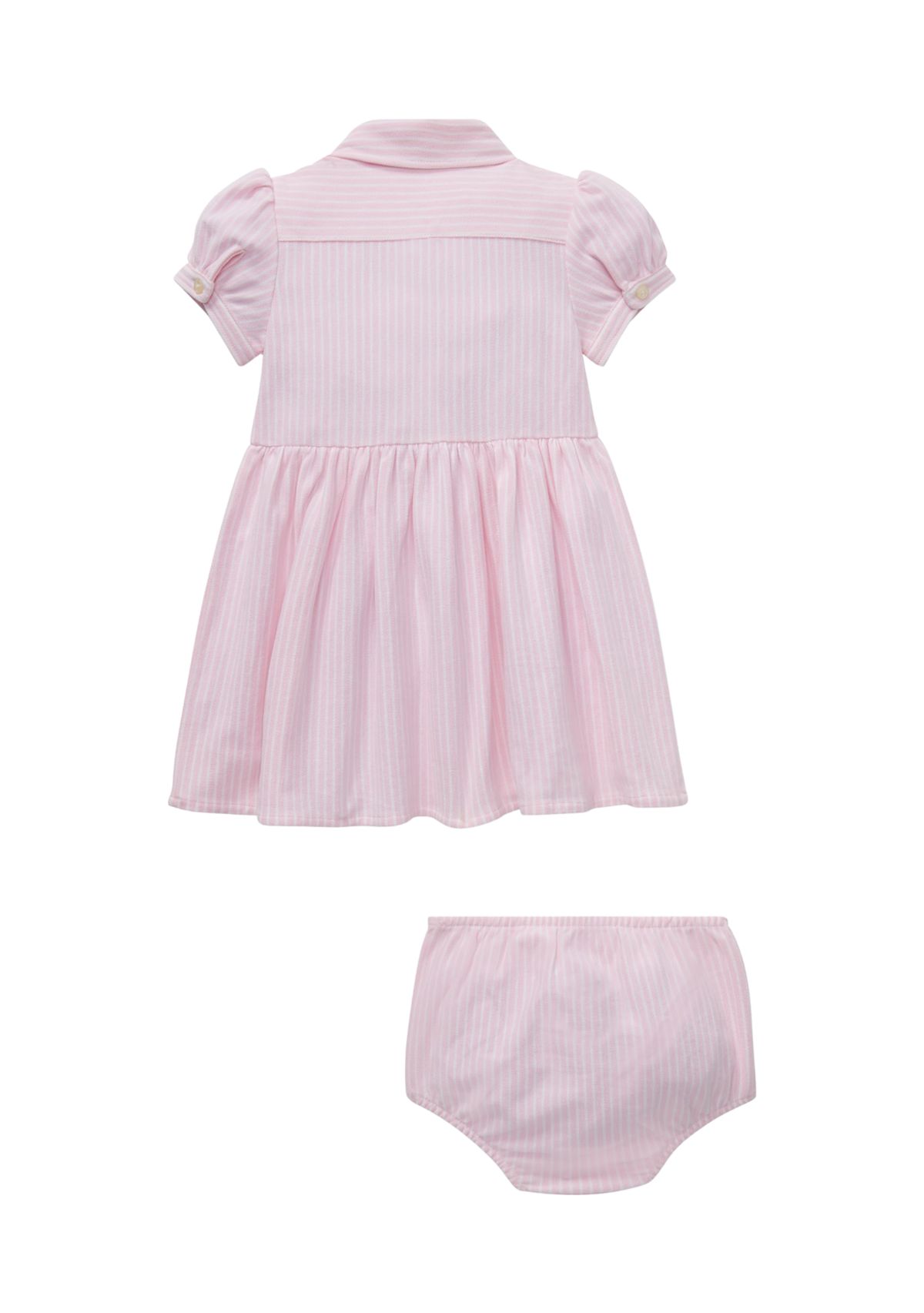 Baby Girls Striped Knit Oxford Dress