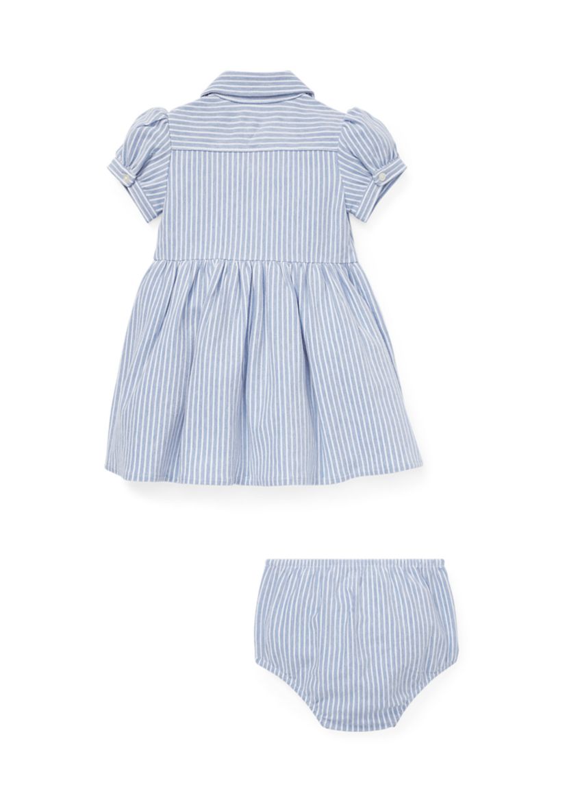 Baby Girls Striped Knit Oxford Dress