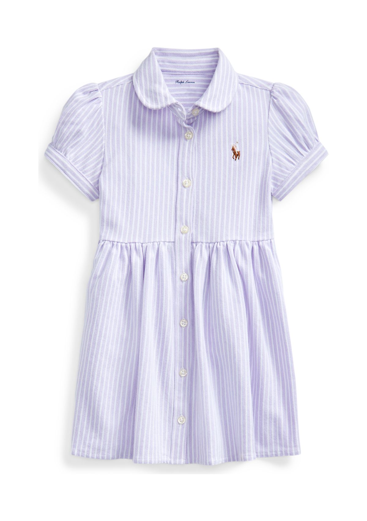Baby Girls Striped Knit Oxford Dress