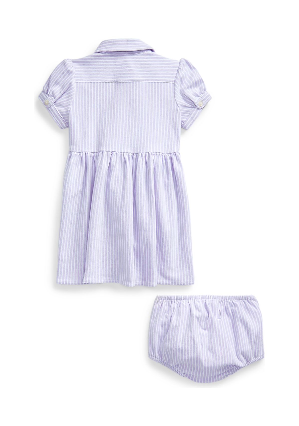 Baby Girls Striped Knit Oxford Dress
