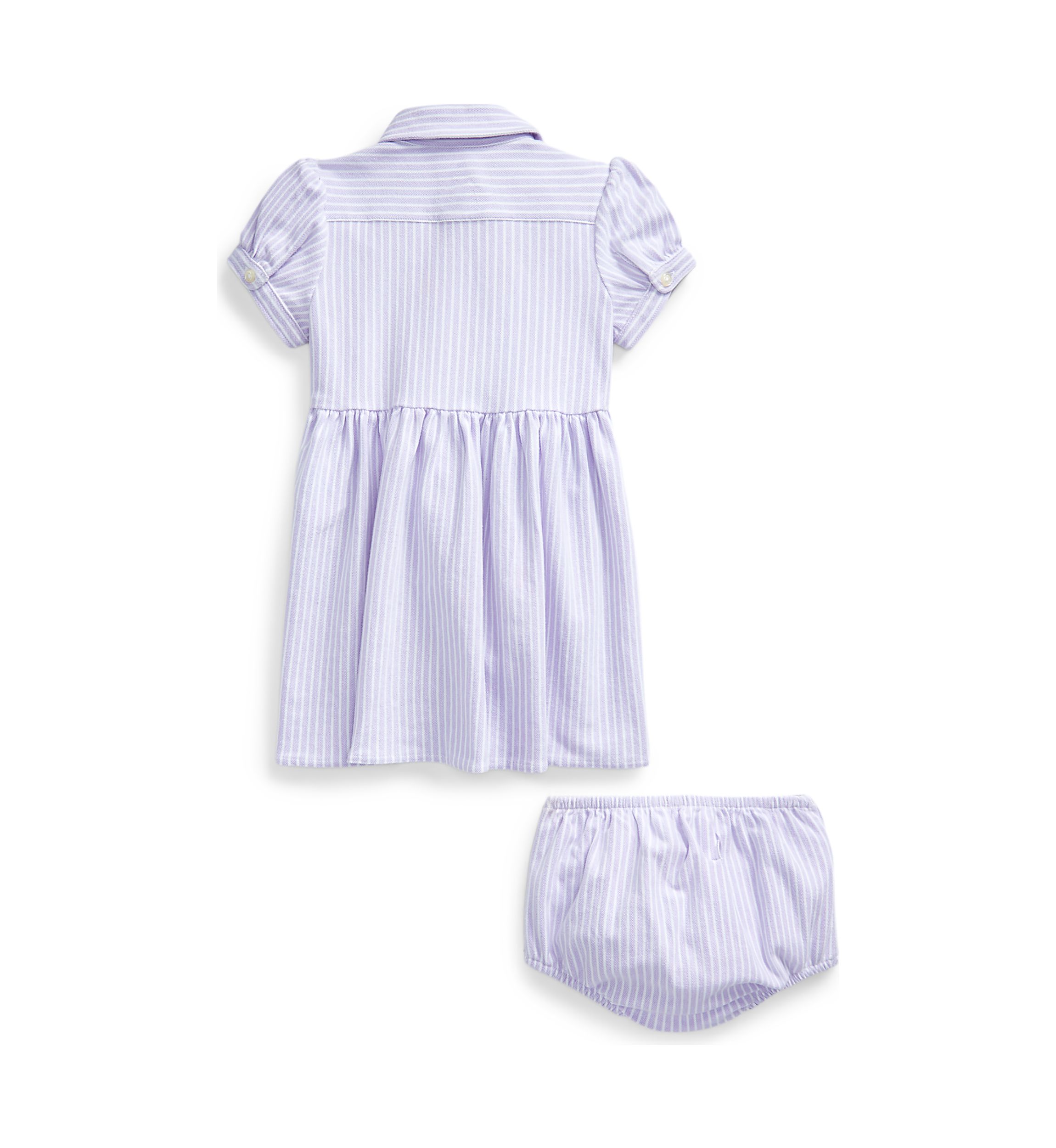 Baby Girls Striped Knit Oxford Dress