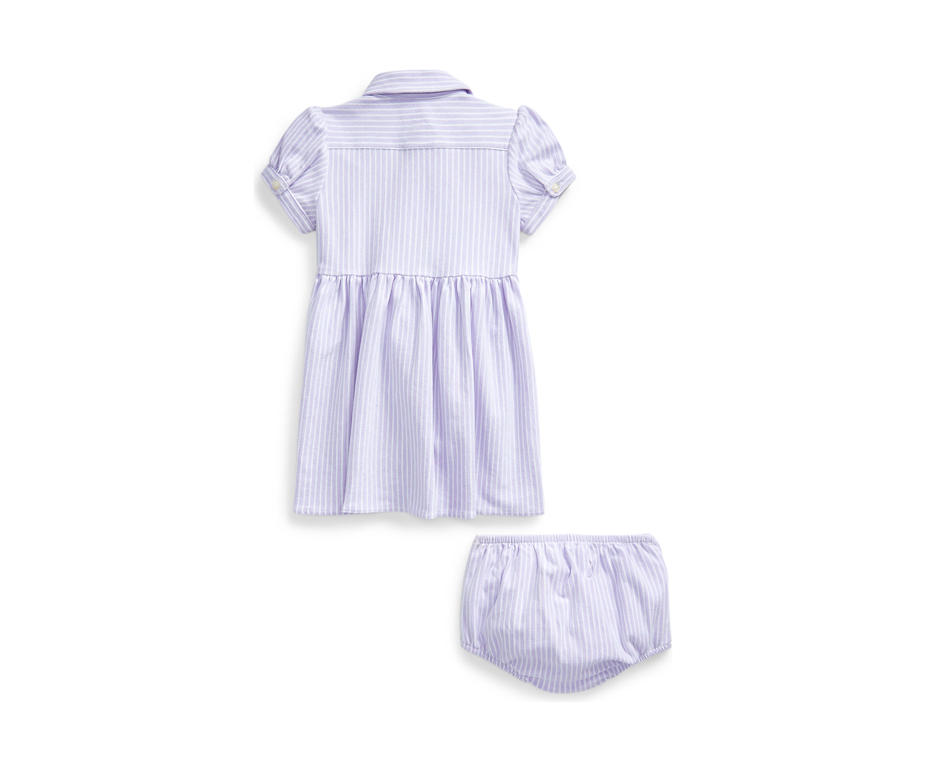 Baby Girls Striped Knit Oxford Dress