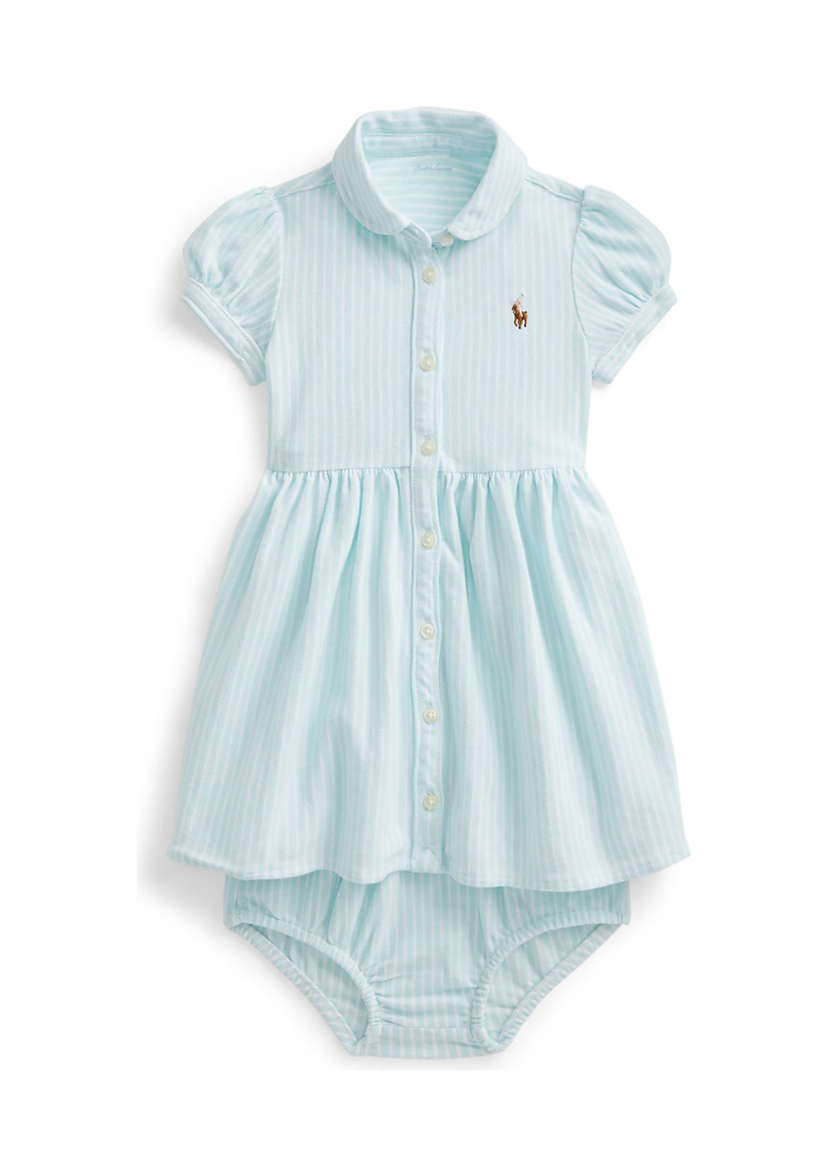 Baby Girls Striped Knit Oxford Dress