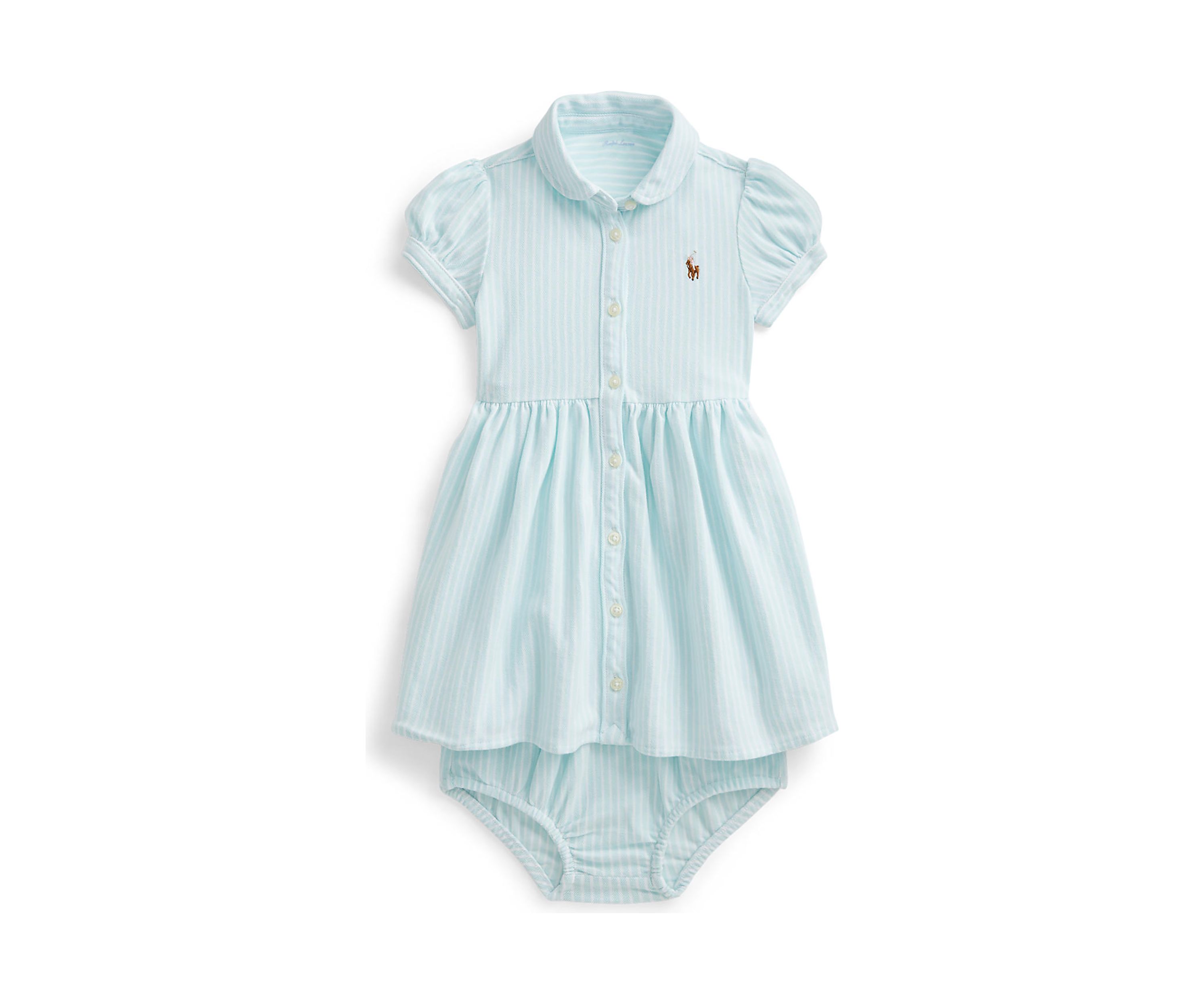 Baby Girls Striped Knit Oxford Dress