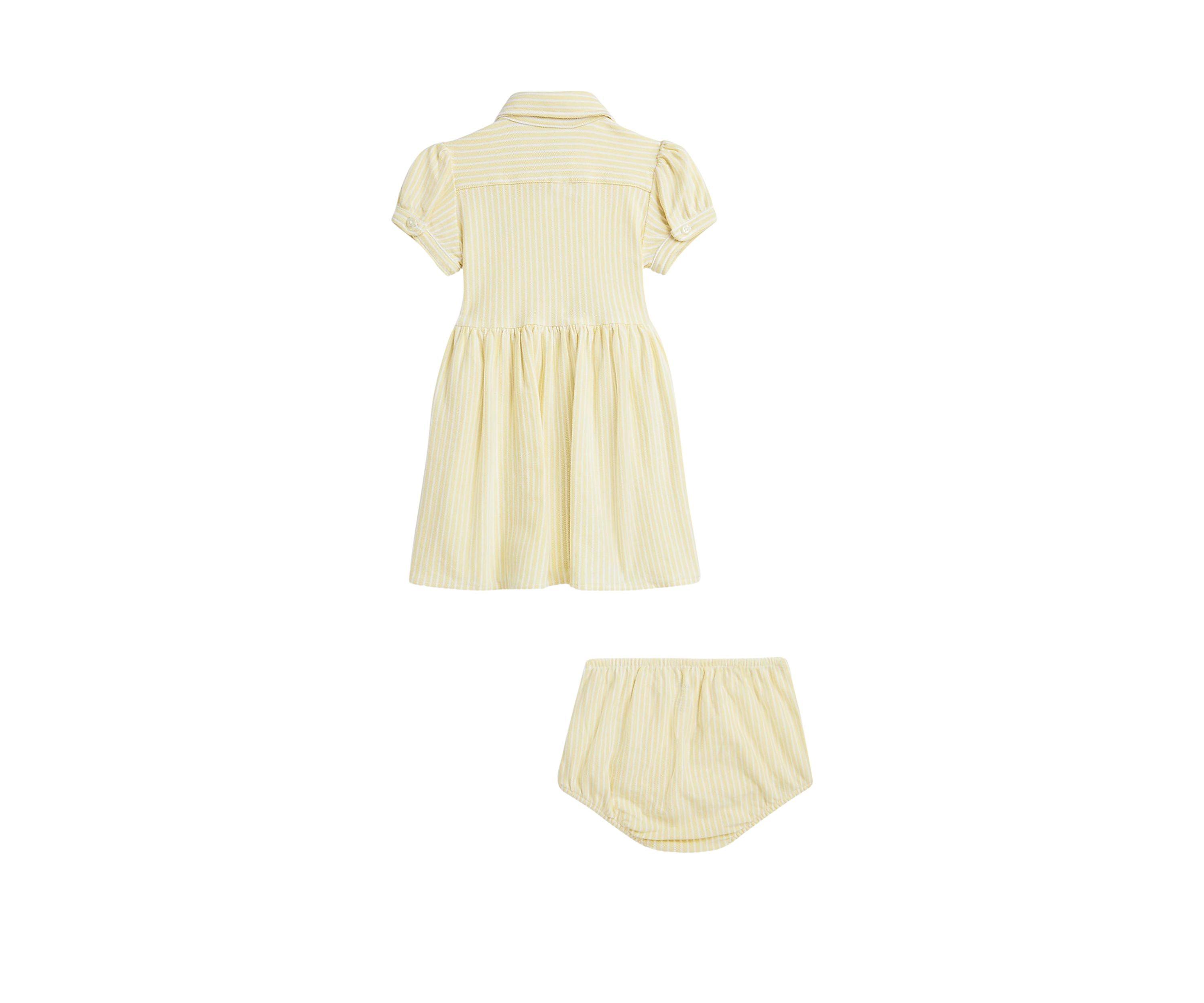 Baby Girl Striped Knit Oxford Shirtdress and Bloomer