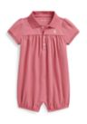 Baby Girls Cotton Interlock Polo Bubble Shortalls