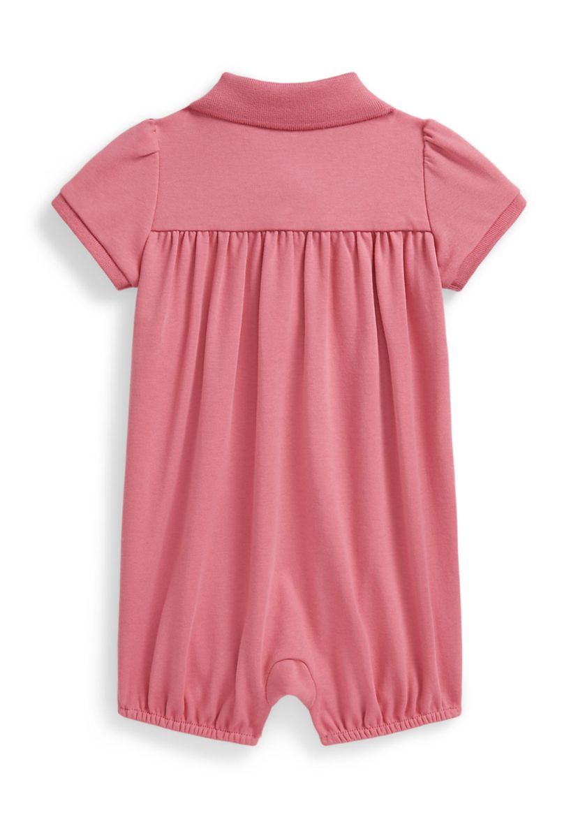Baby Girls Cotton Interlock Polo Bubble Shortalls