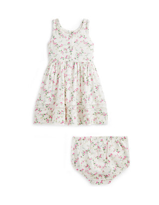 Ralph Lauren Childrenswear Baby Girls Floral Seersucker Dress 