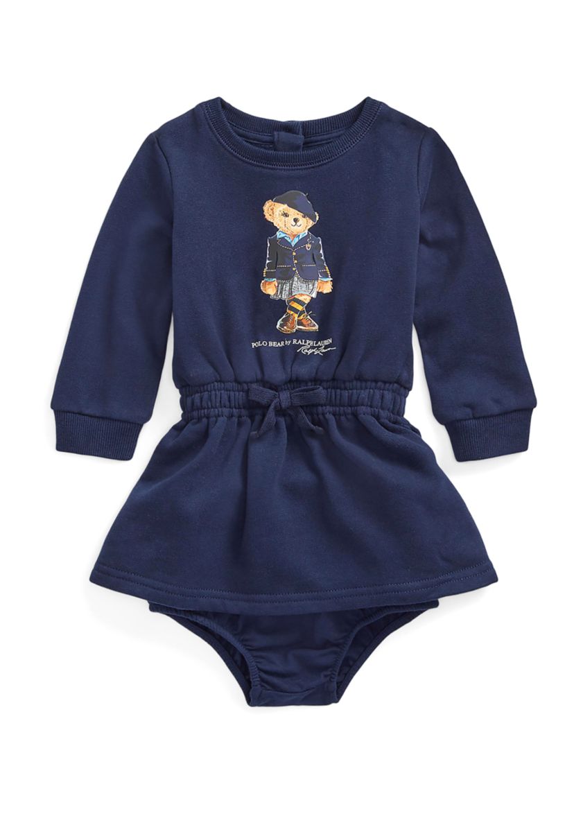 Baby Girls Polo Bear Fleece Dress 