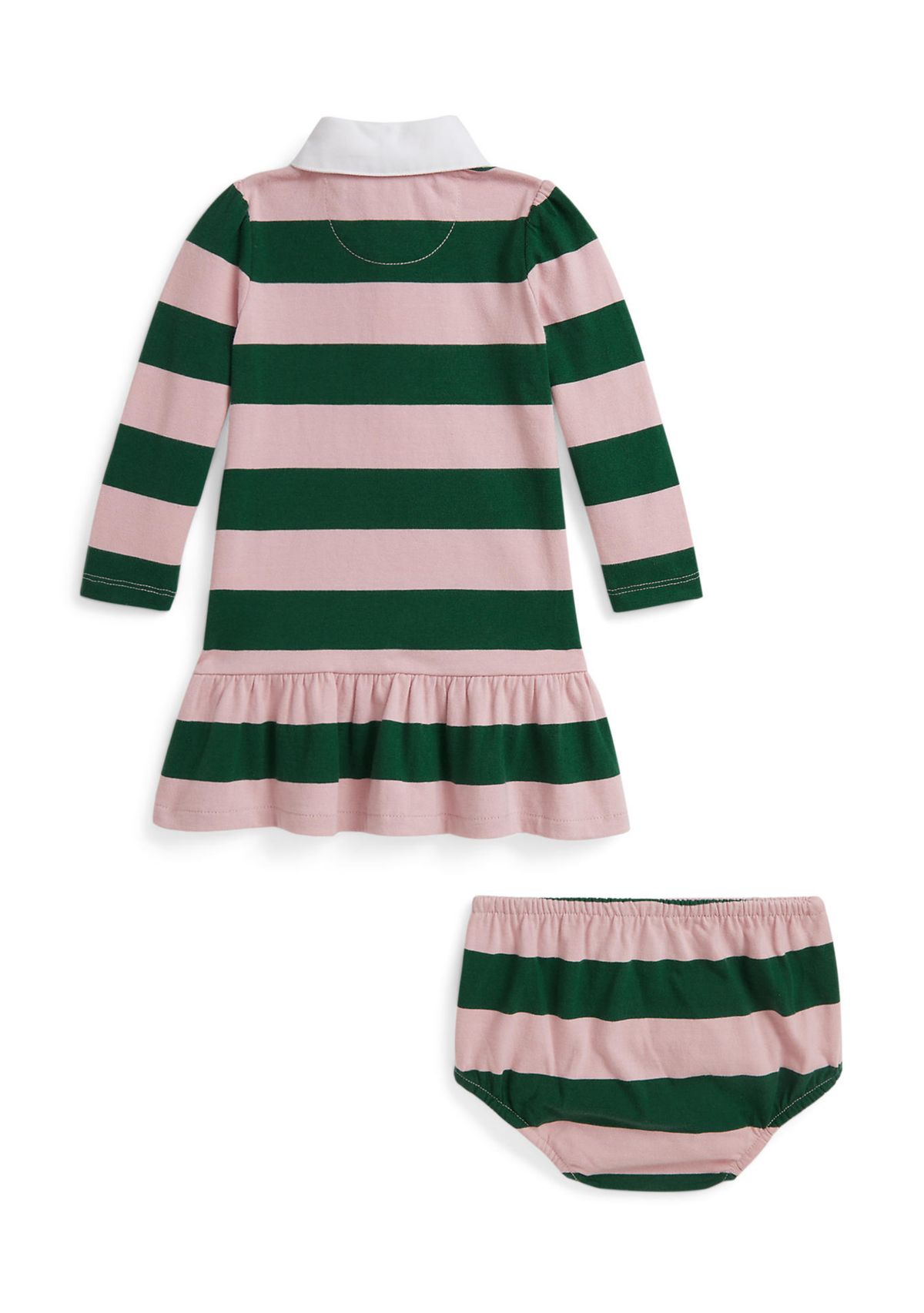 Baby Girls Striped Cotton Rugby Dress & Bloomer