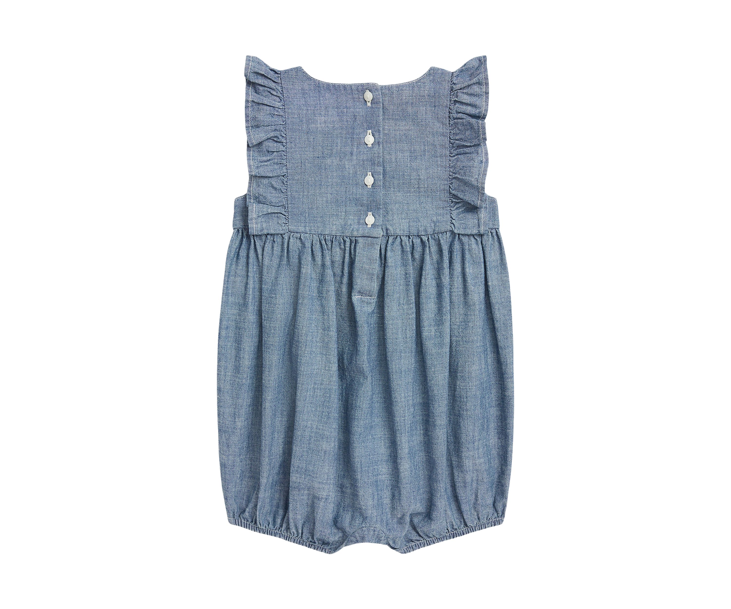 Baby Girls Indigo Chambray Bubble Shortall