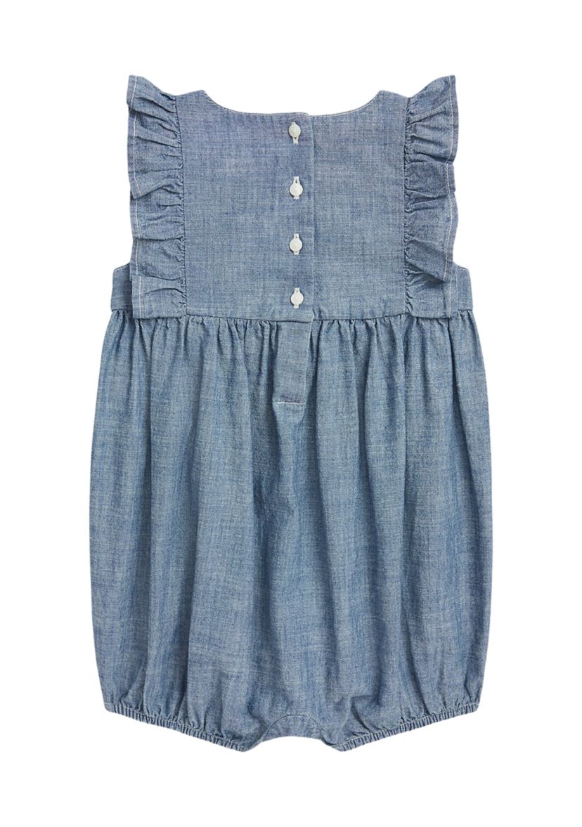 Baby Girls Indigo Chambray Bubble Shortall