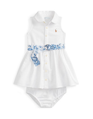 binary Dalset Christ Ralph Lauren Childrenswear Baby Girls Belted Oxford Shirtdress & Bloomer |  belk