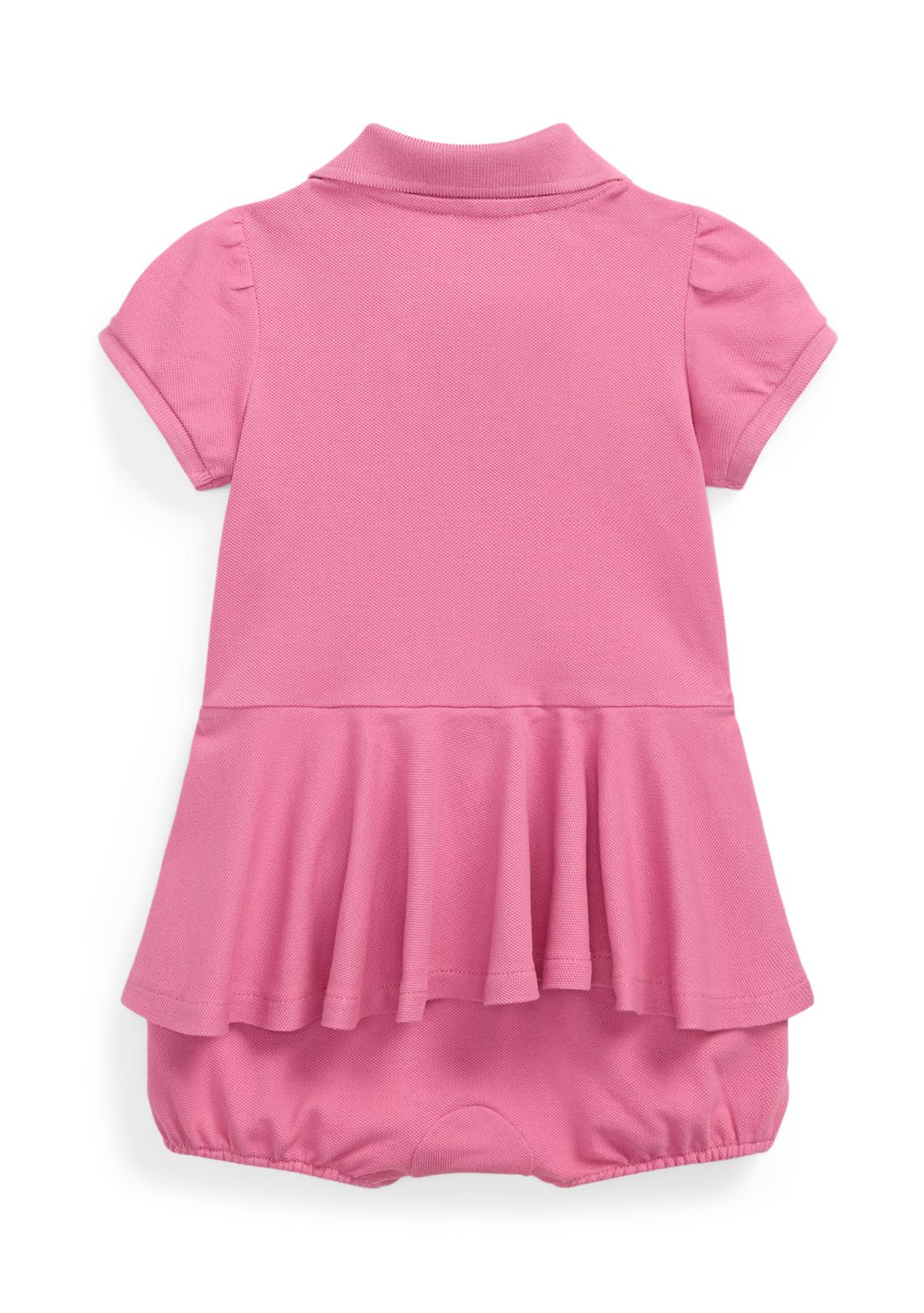Baby Girls Stretch Mesh Peplum Polo Shortall