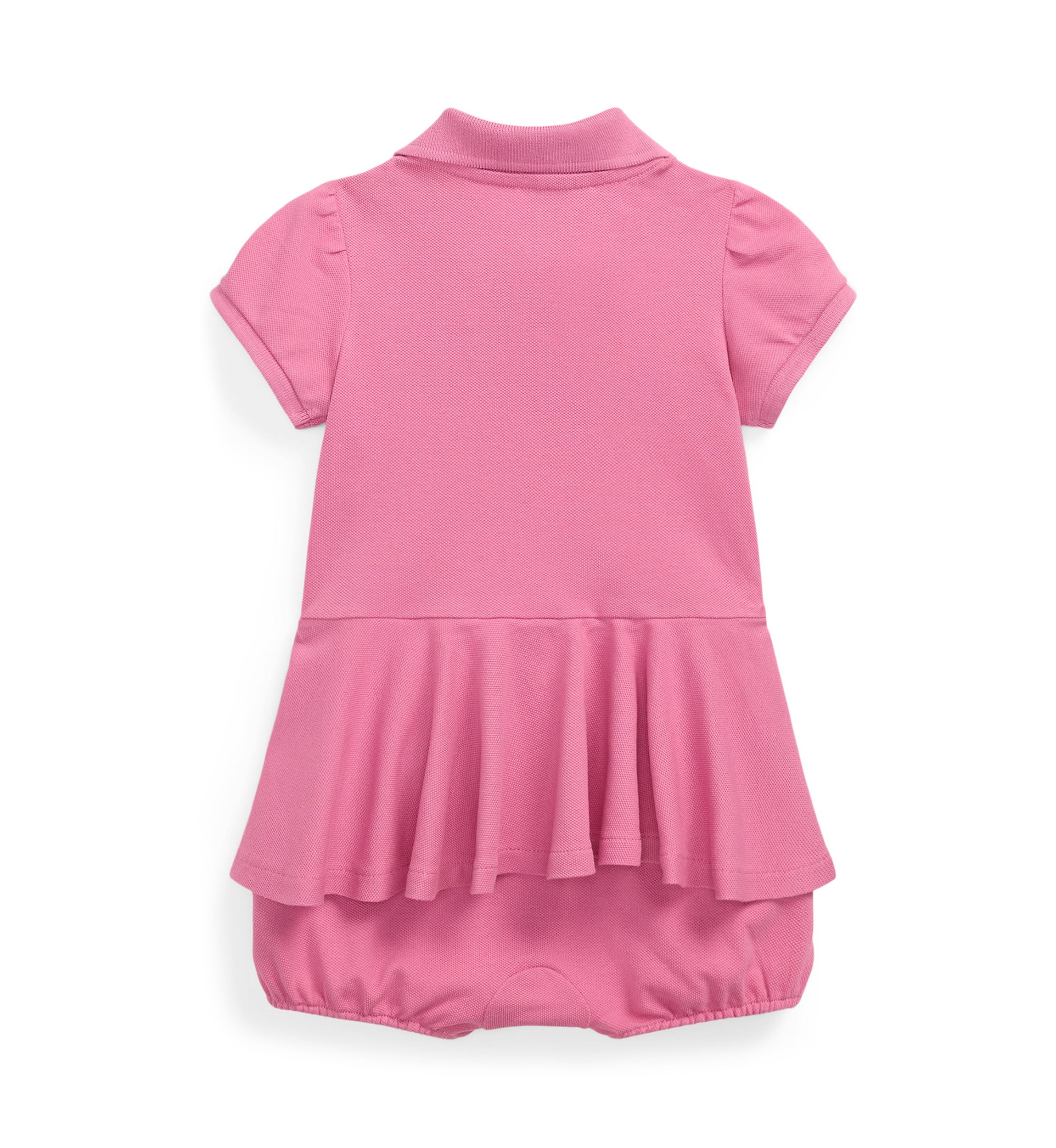 Baby Girls Stretch Mesh Peplum Polo Shortall