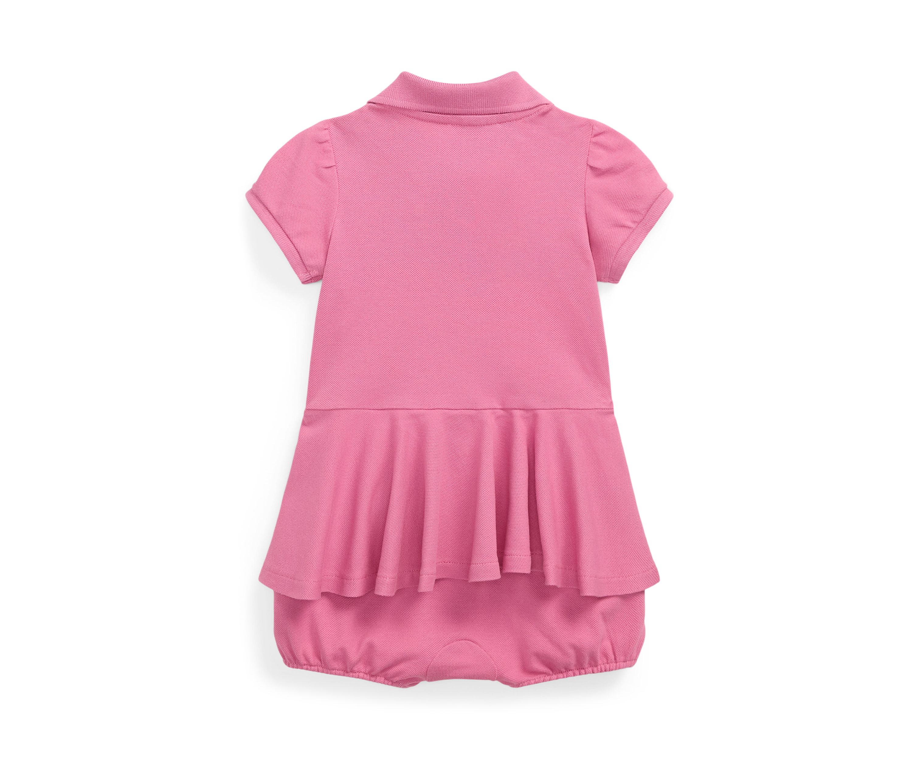 Baby Girls Stretch Mesh Peplum Polo Shortall