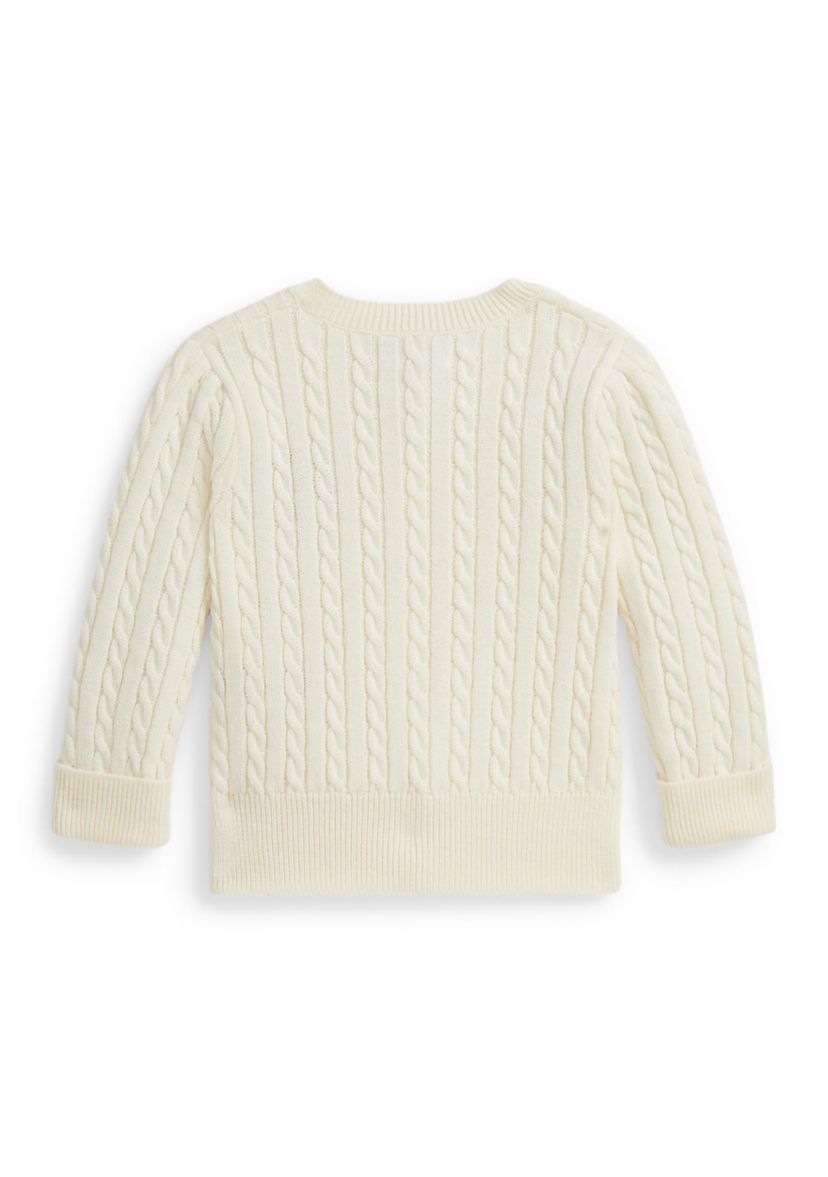 Baby Girls Polo Bear Mini-Cable Cotton Cardigan