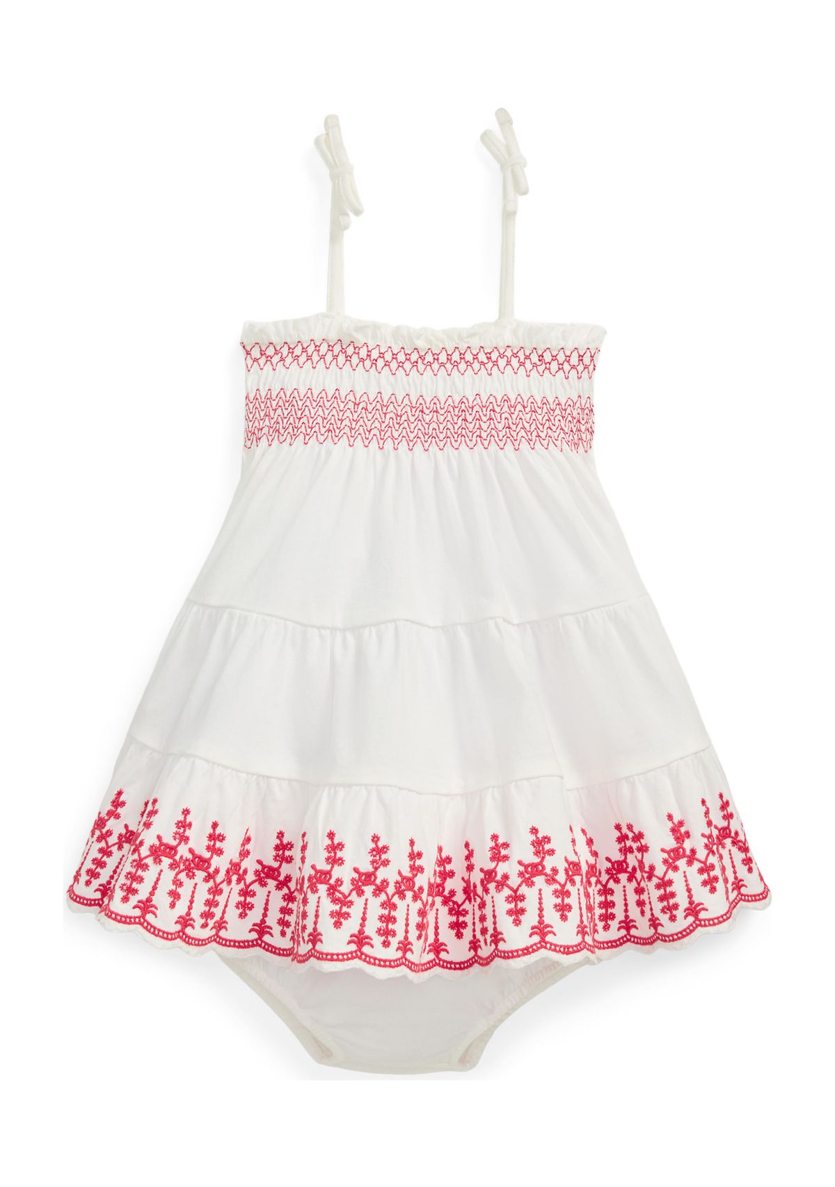 Baby Girls Eyelet Cotton Jersey Dress & Bloomer