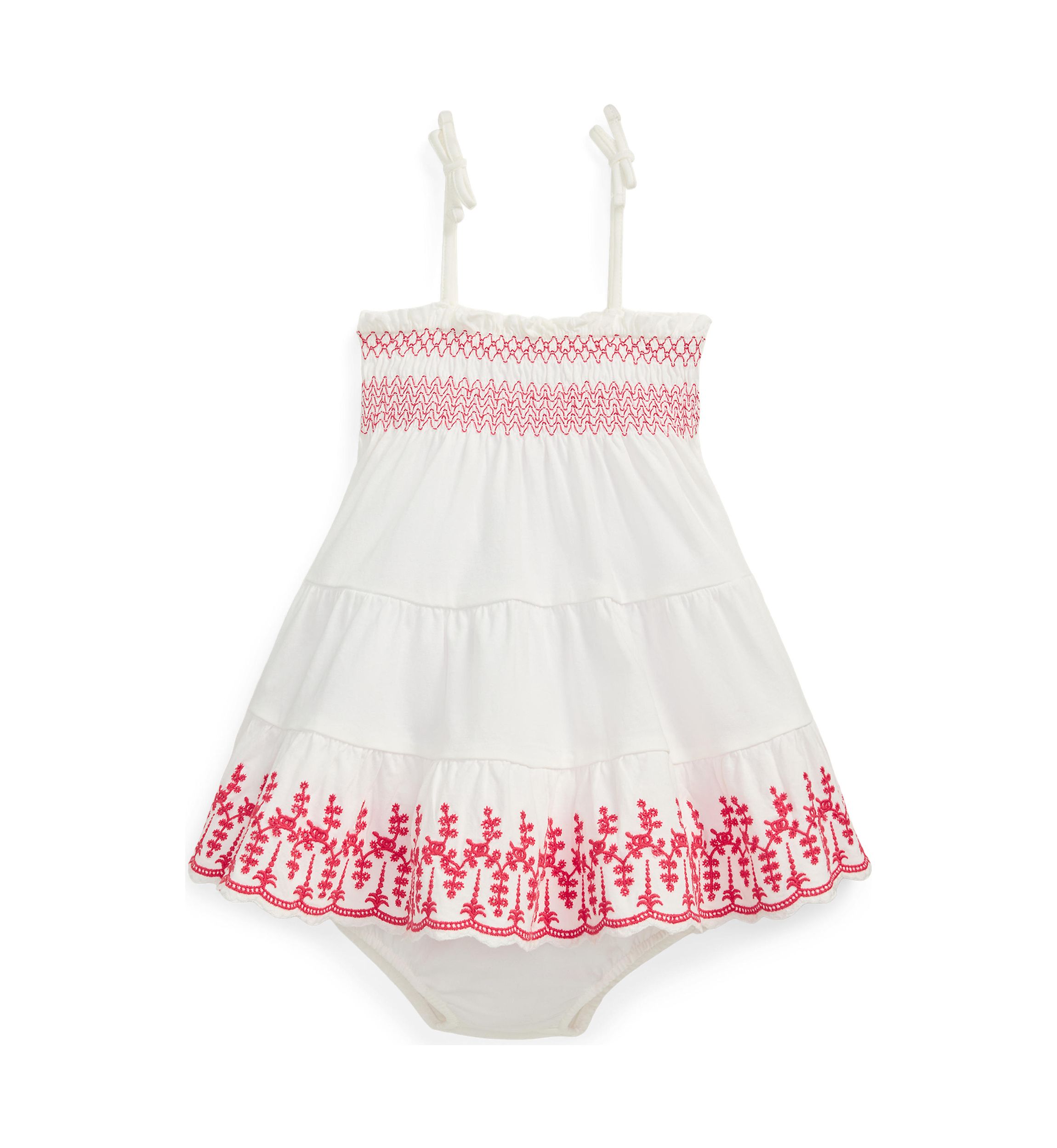 Baby Girls Eyelet Cotton Jersey Dress & Bloomer