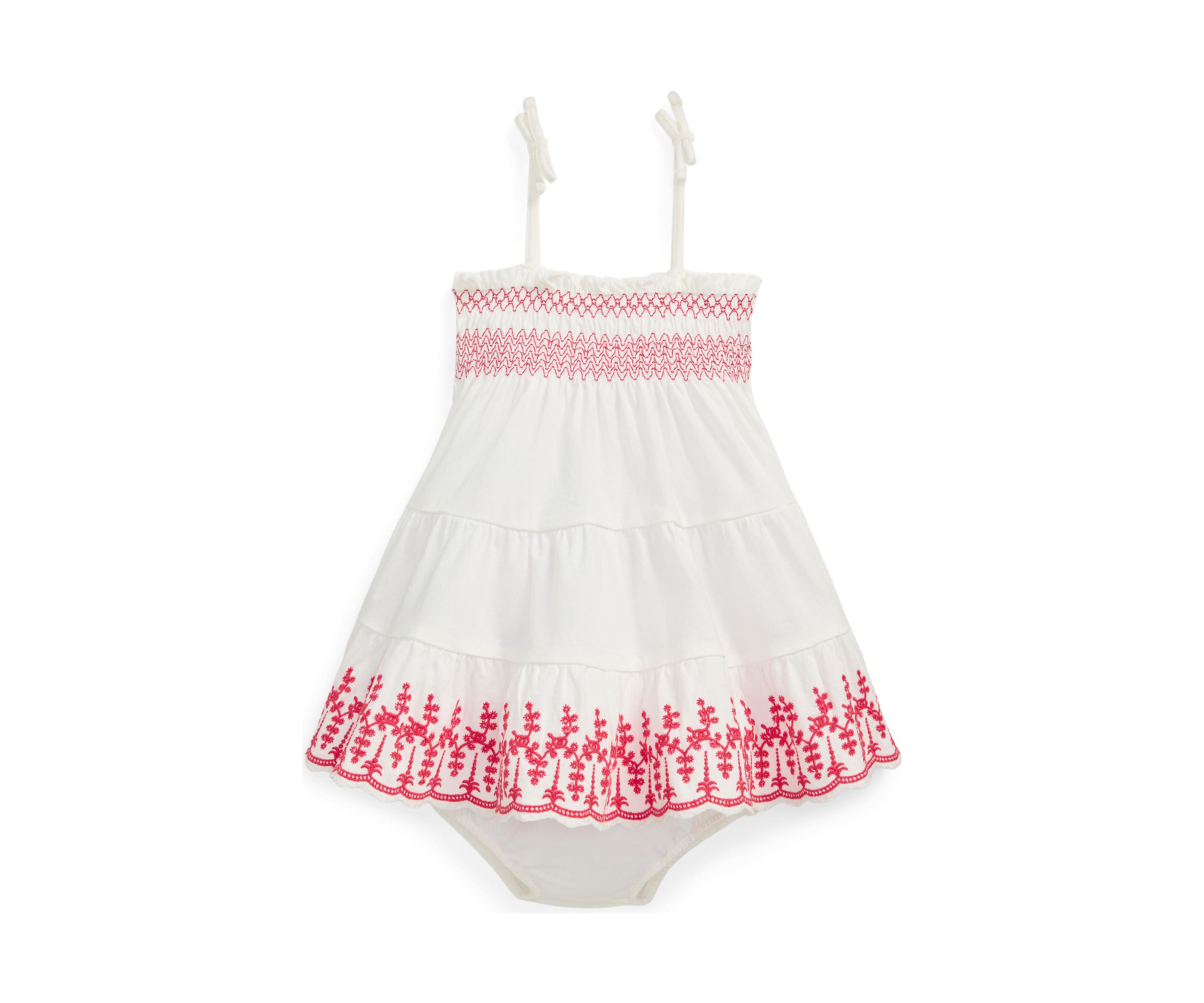 Baby Girls Eyelet Cotton Jersey Dress & Bloomer